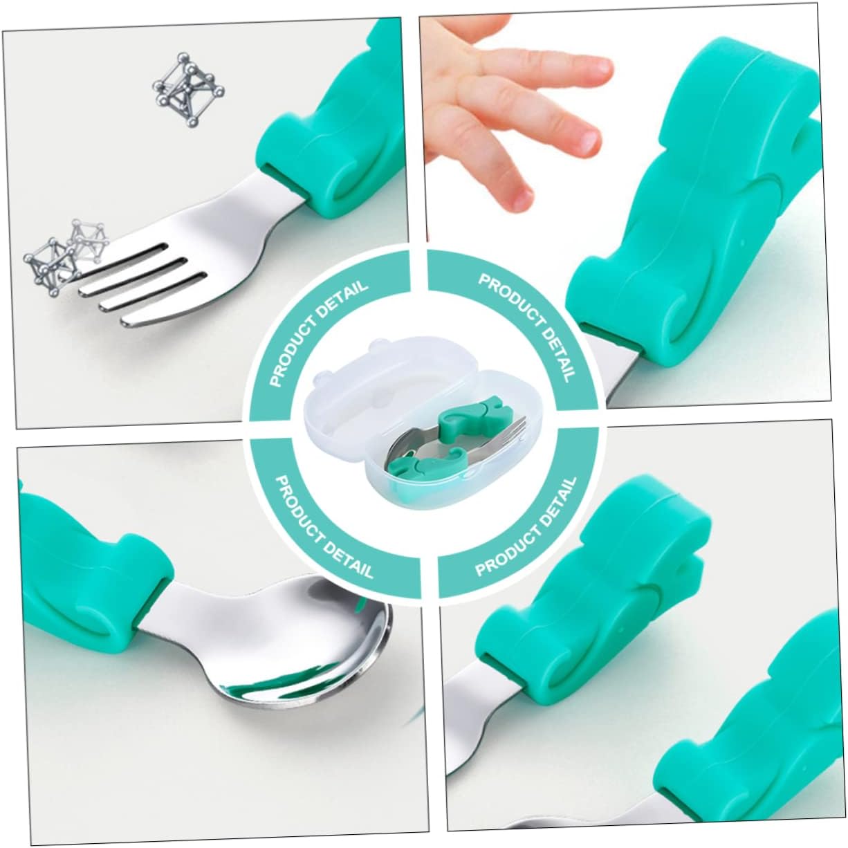 RORPOIR Baby Spoon and Fork Set with Elephant Storage Case