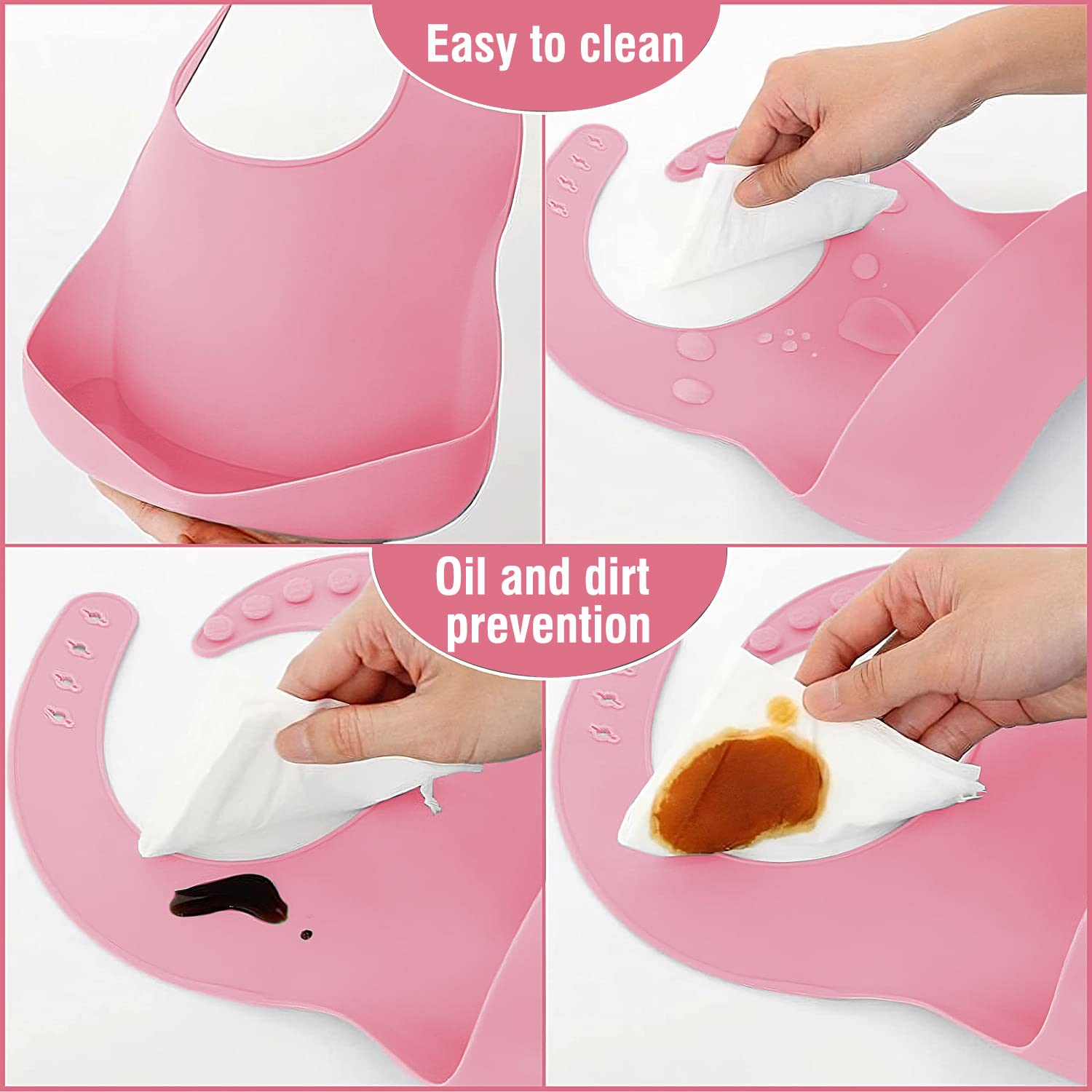 Mrkyy Silicone Baby Feeding Set 8 Piece - Pink 1