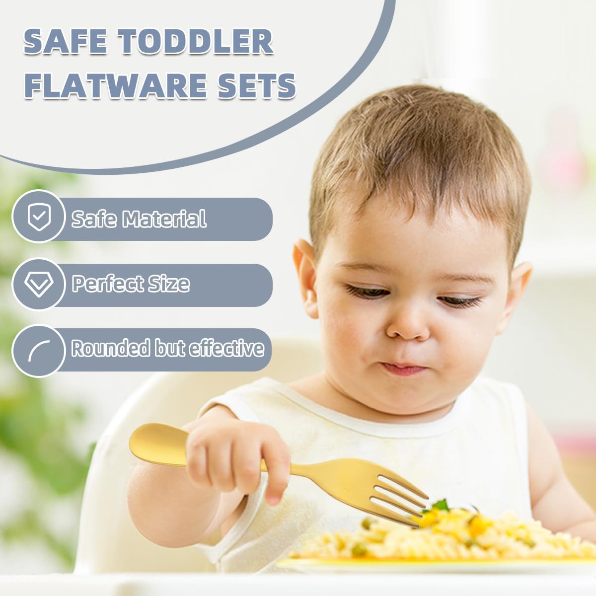 QRU 6-Piece Toddler Utensils Set Safe Dishwasher