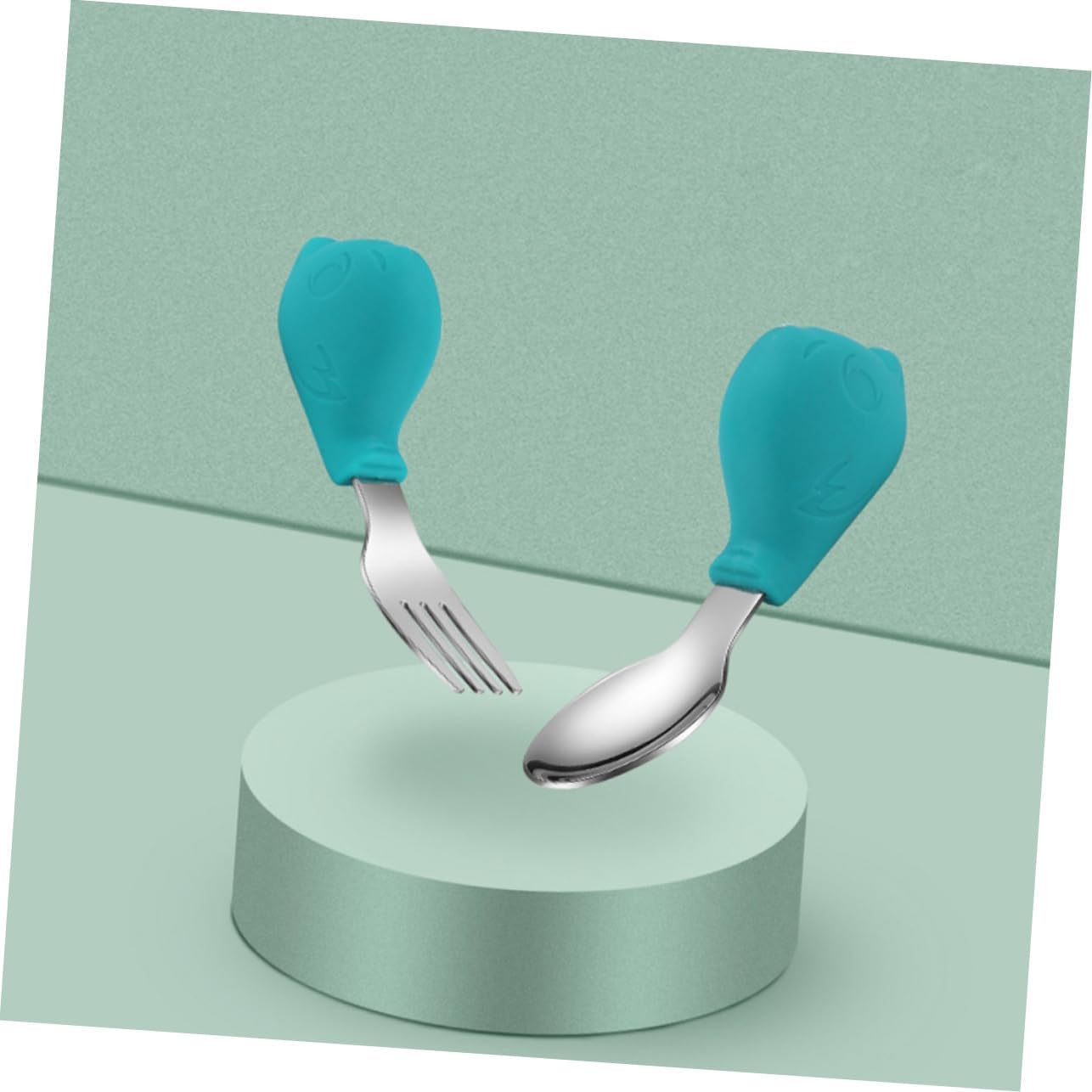 MAGICLULU 2pcs Fork and Spoon Set with Non-Slip Handles