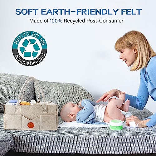 Maliton Felt Diaper Caddy Organizer with Handle