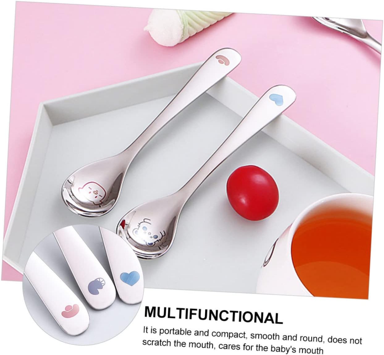4pcs Stainless Steel Cartoon Spoons Set for Babies