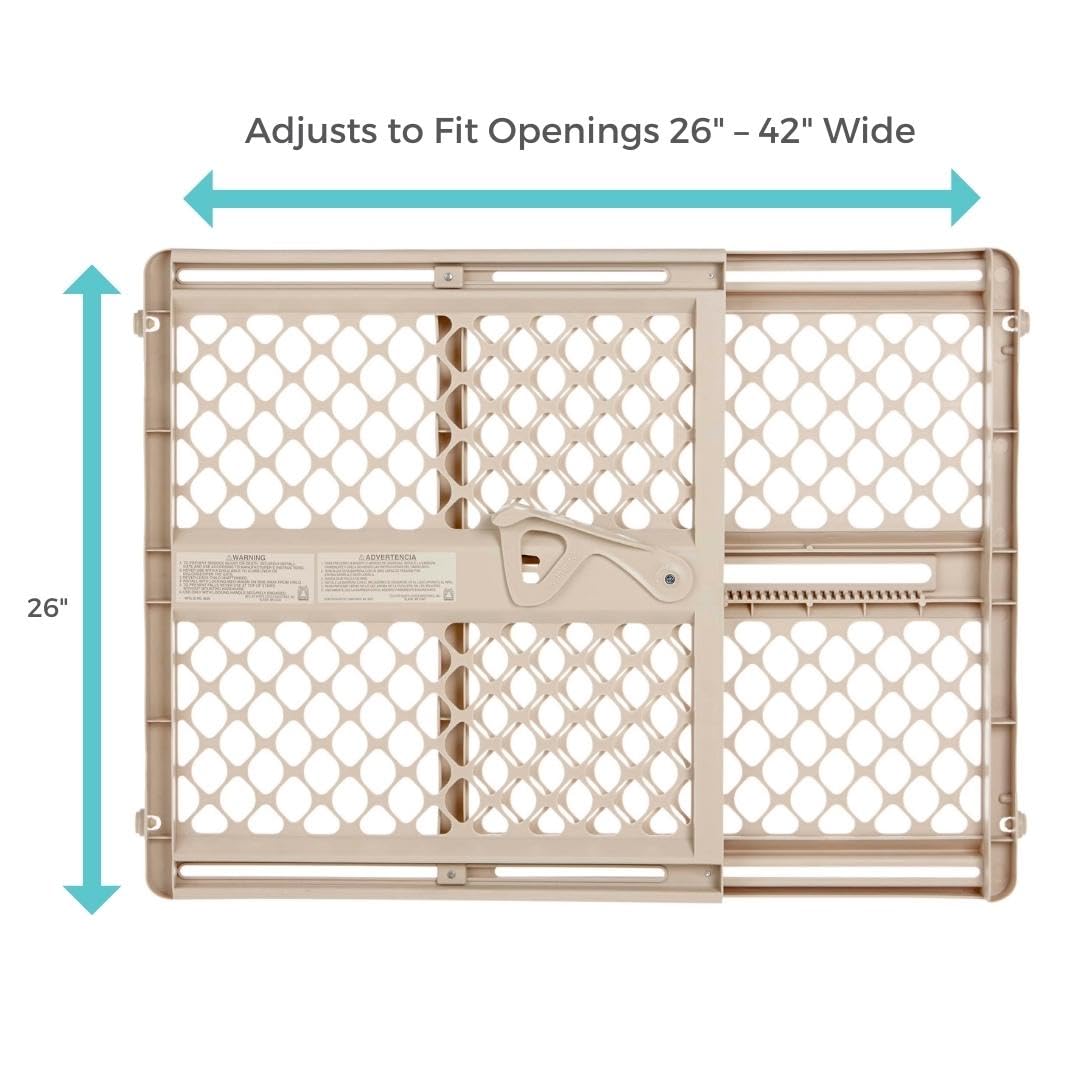 Toddleroo Supergate Ergo Baby Gate - Stair Doorway Safety 26 Tall Sand