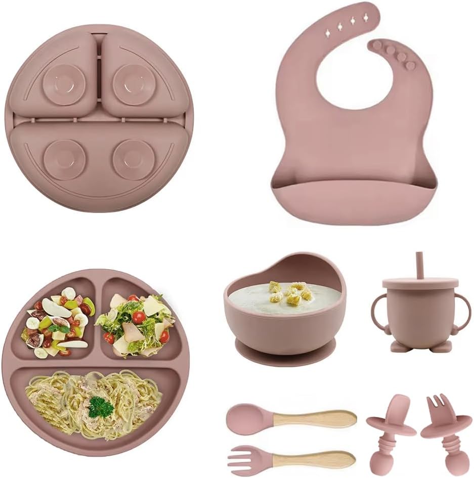 MTOMUYA Silicone Baby Feeding Set 9PCS 1
