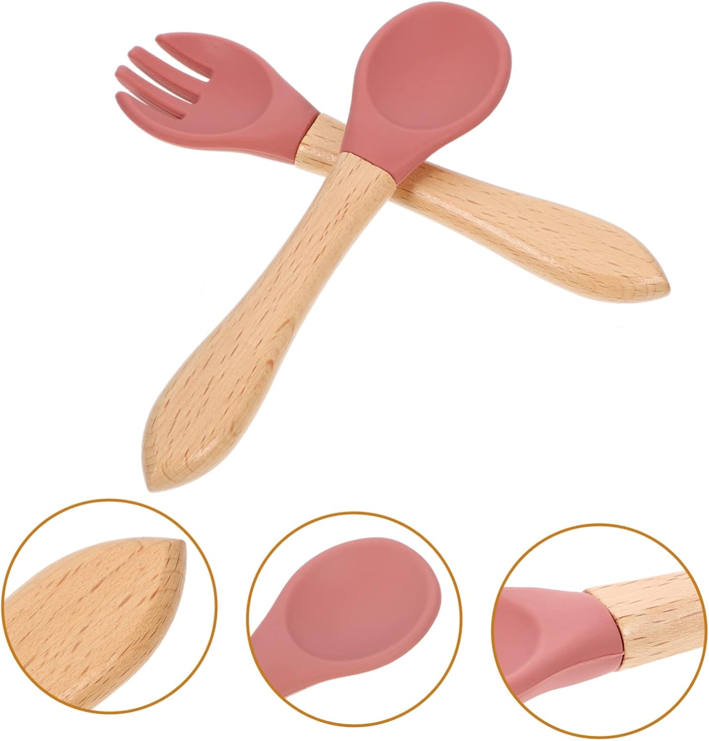 Hohopeti Baby Fork and Spoon Set with Handle