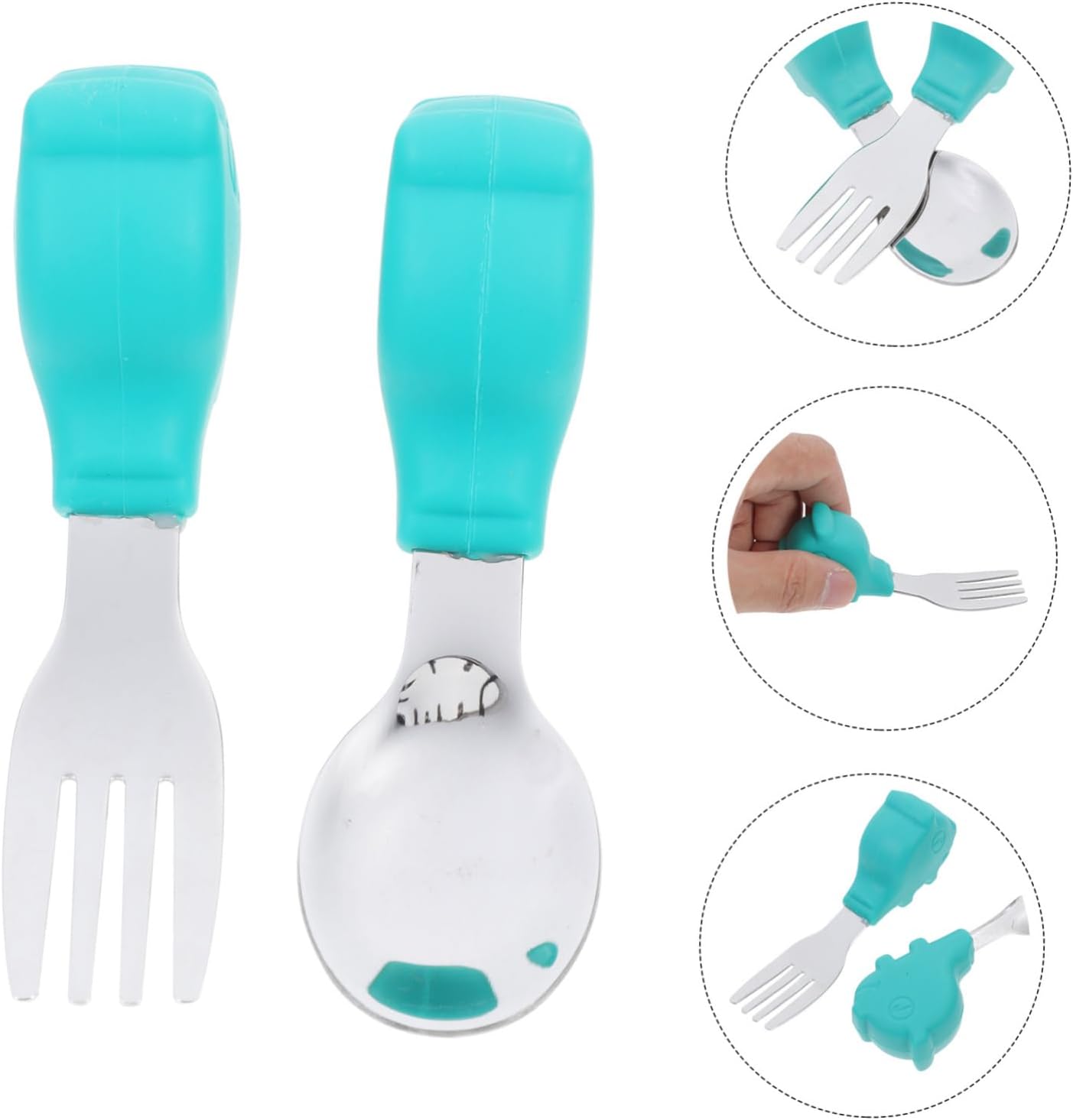 Baby Training Fork and Spoon Set for Home Dining