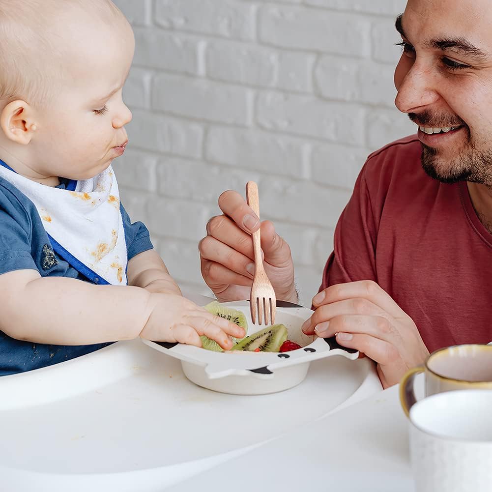 YFWOOD 4-Piece Wooden Kids Cutlery Set