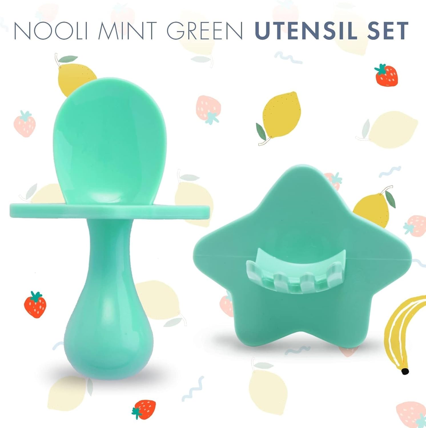Nooli Toddler Spoons and Forks Set BPA Free Mint
