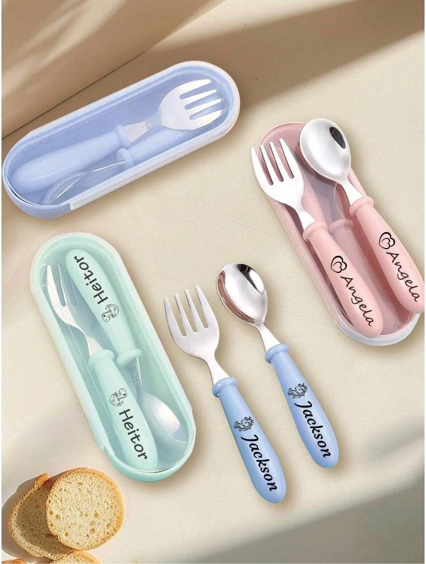 Personalized Toddler Stainless Steel Flatware Set 1