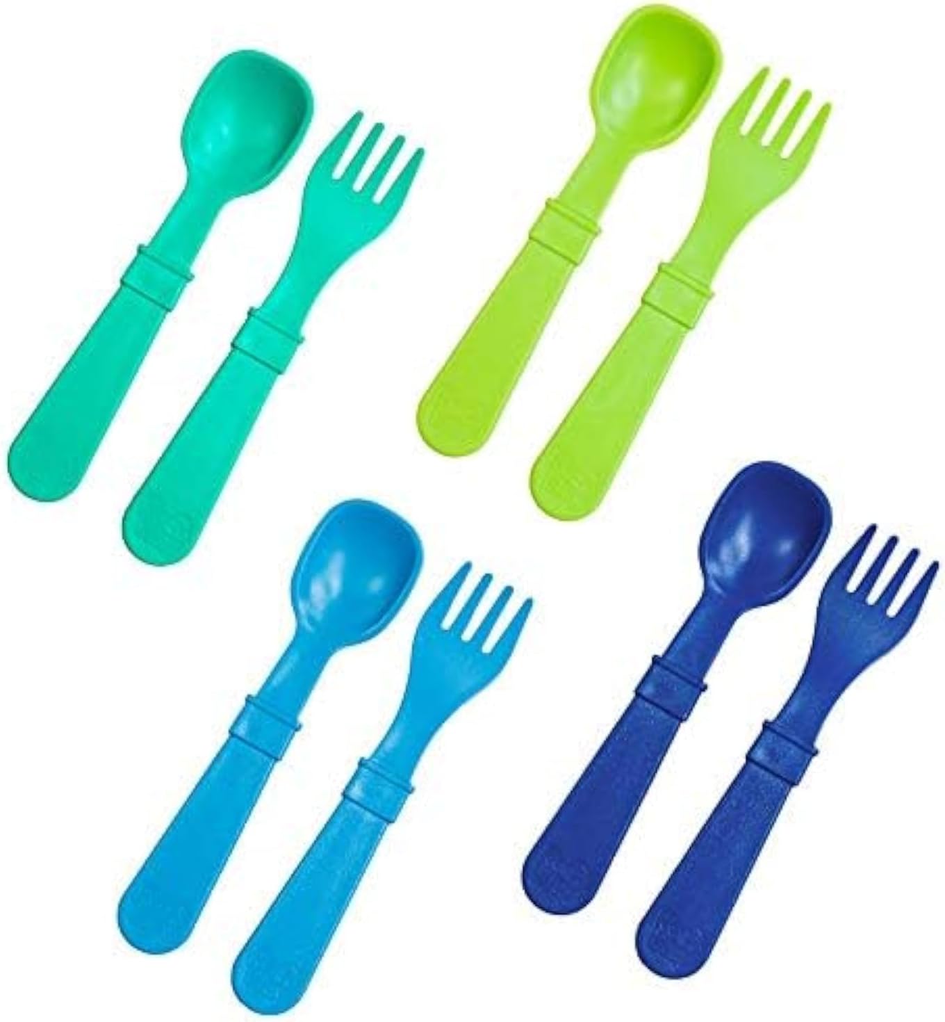 Re-Play Toddler Forks Spoons Set - 8 Pieces Under The Sea Design