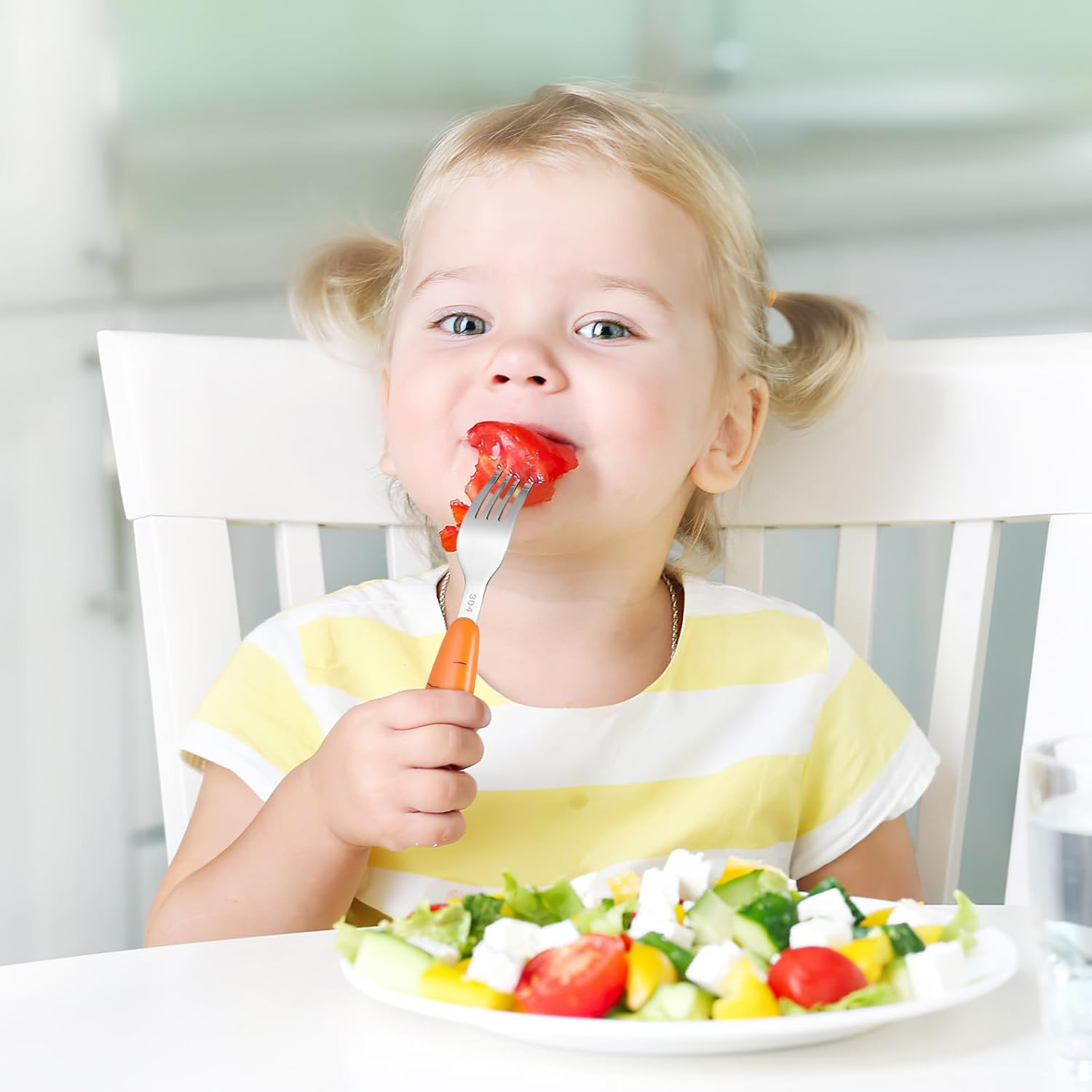 Hohopeti Toddler Flatware Set Steel Utensils