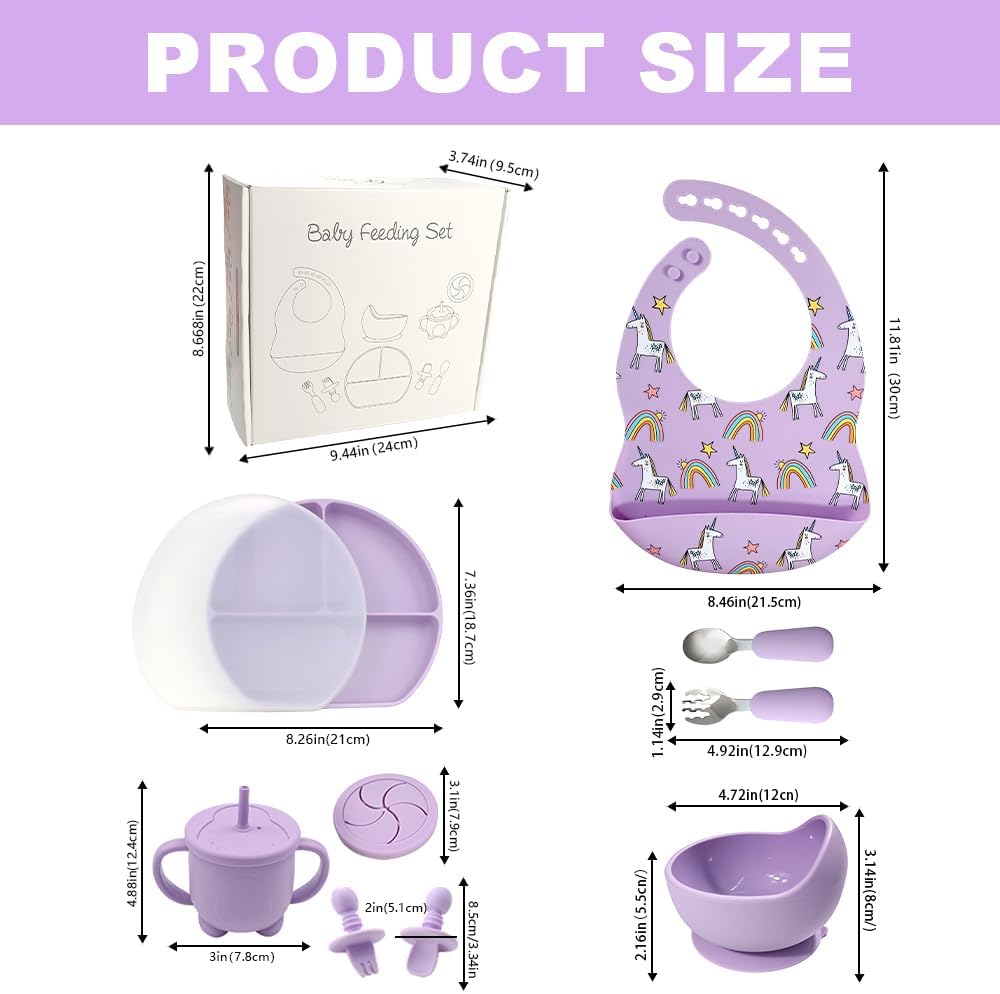 BY FOREV Silicone Baby Feeding Set with Sippy Cup and Bib