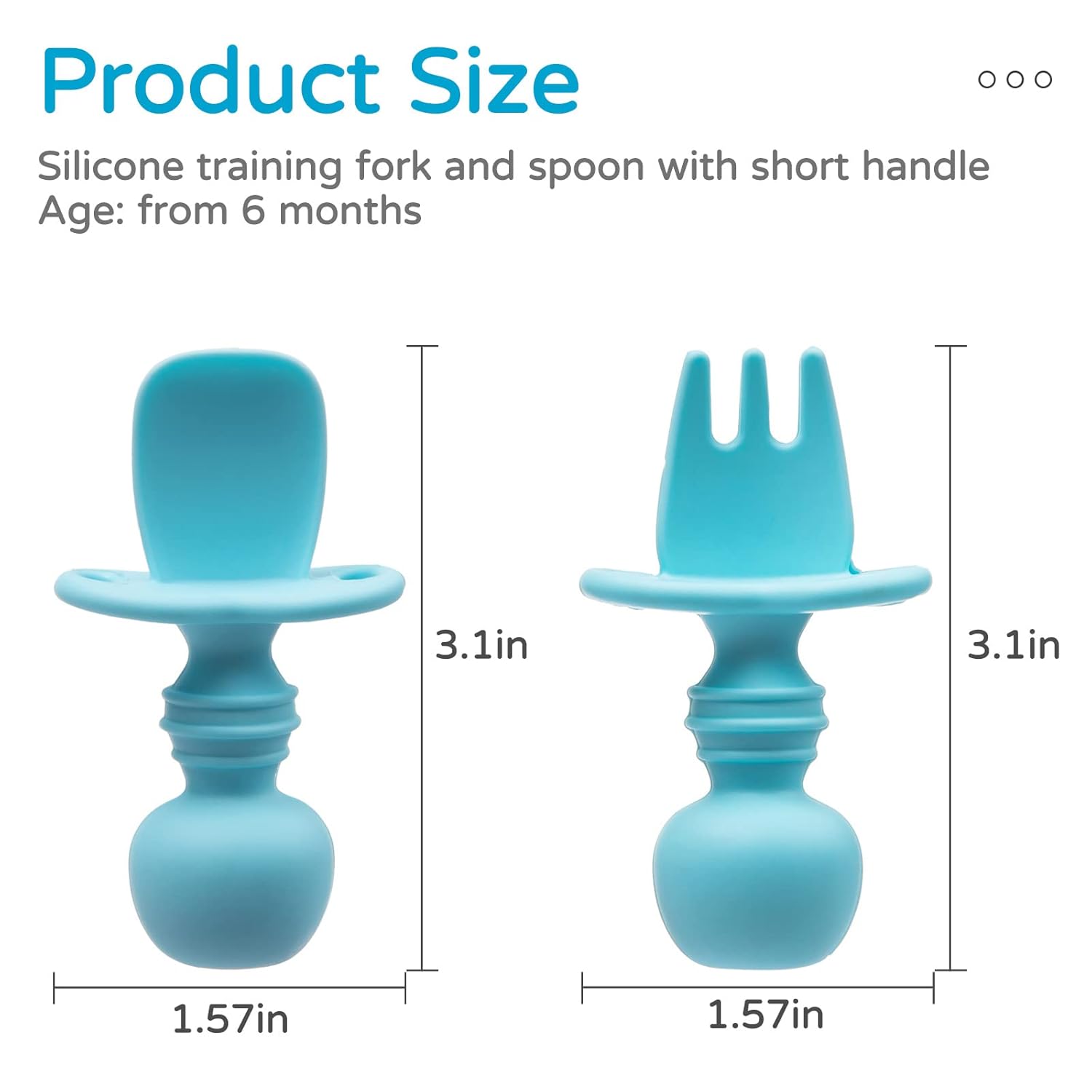 Silikong Silicone Baby Fork and Spoon Set Blue