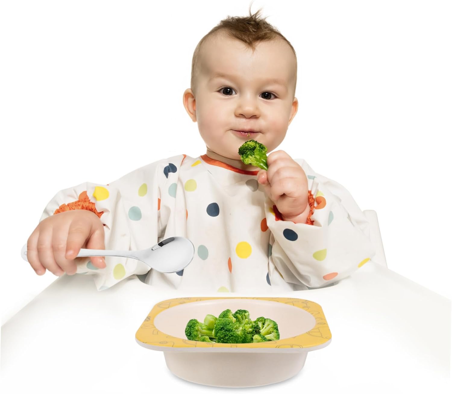 PLAFOPE Baby Utensil Set with Bear Design Handles