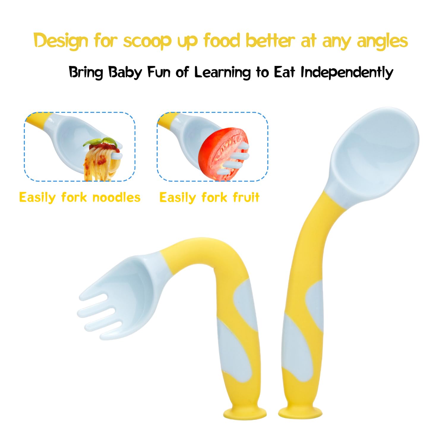 Linowos Baby Utensils Set with Travel Safe Case