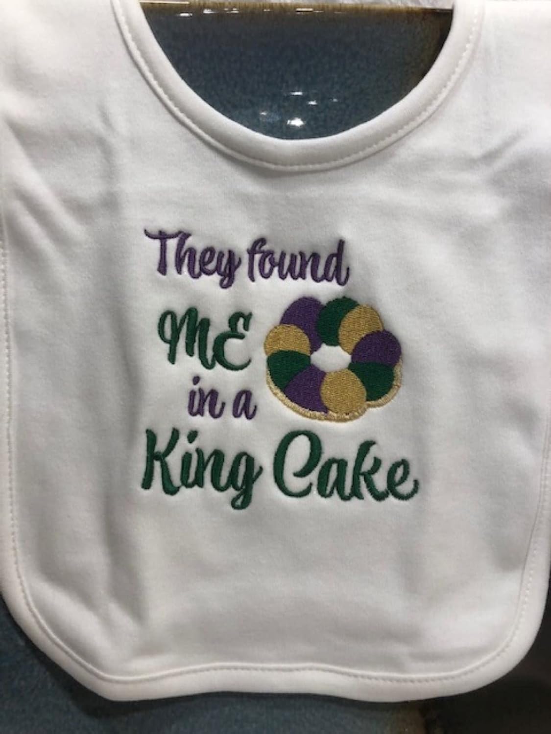 Handmade King Cake Bib Burp Cloth Set for Baby