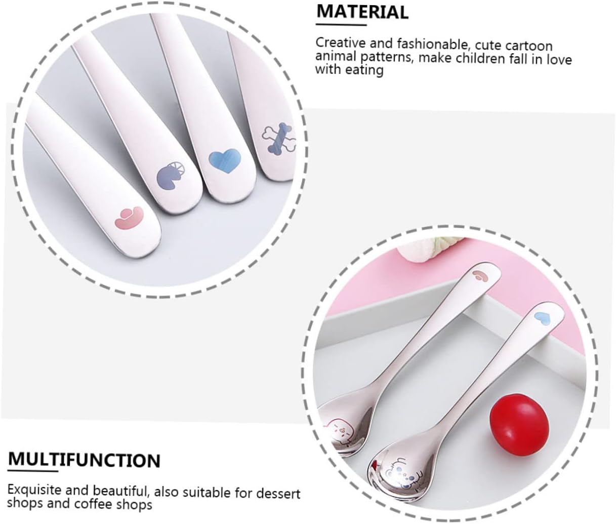 4pcs Stainless Steel Cartoon Spoons Set for Babies