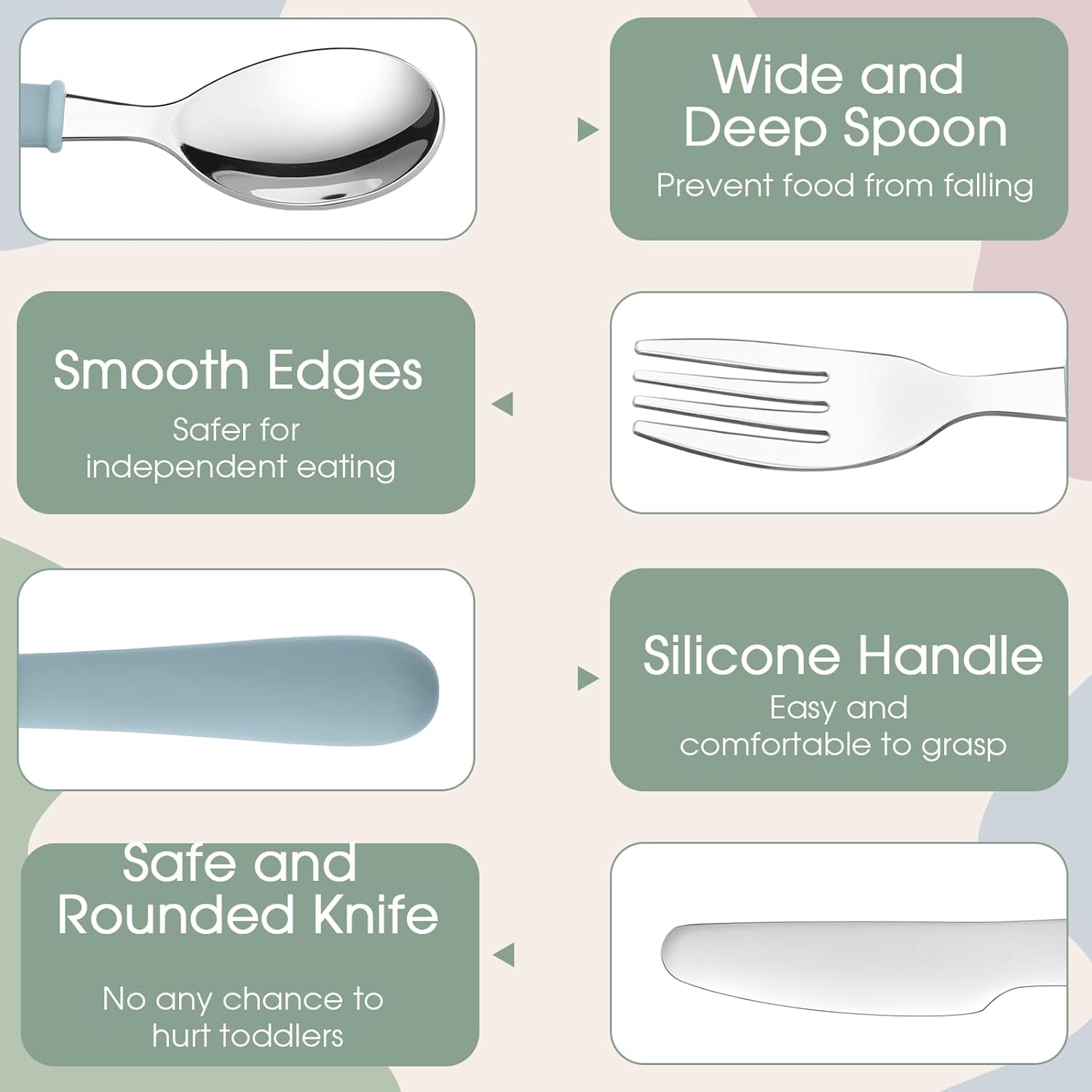 Sunnychicc 18-Piece Toddler Silverware Set