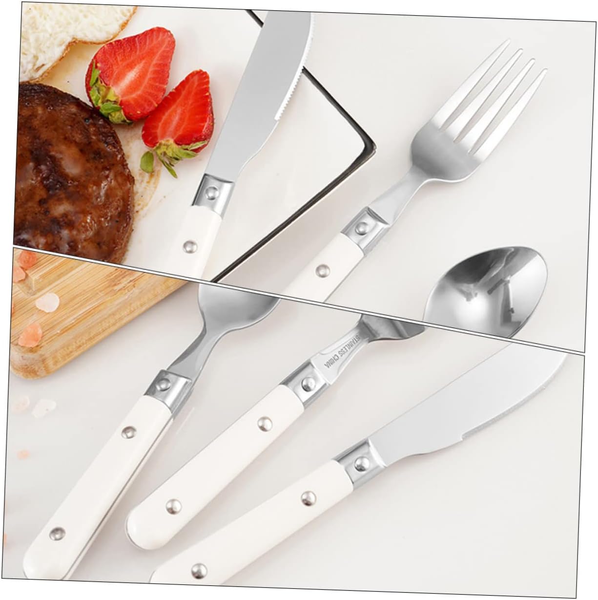 SHOWERORO 2Pcs Stainless Steel Fork and Spoon Set