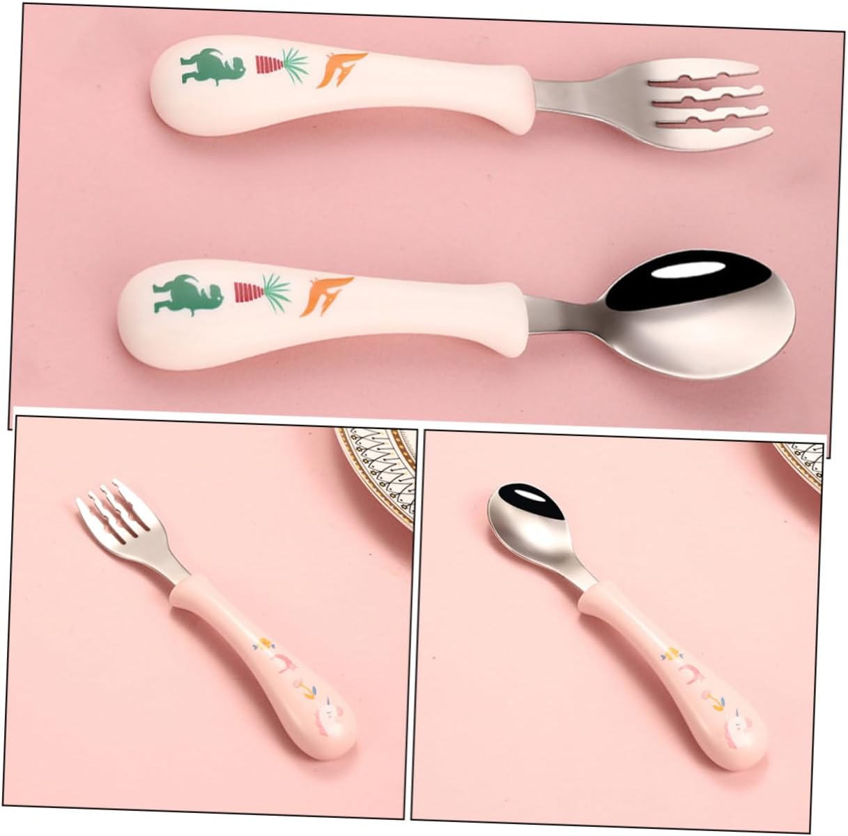 3 Piece Cartoon Stainless Steel Utensils Set