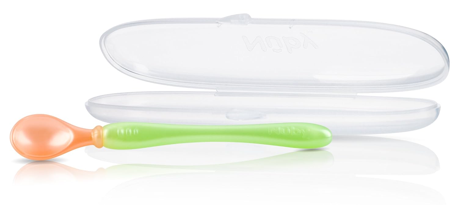 Nuby 3-Pack Easy Go Spoons with Travel Case 9 Months Plus 1