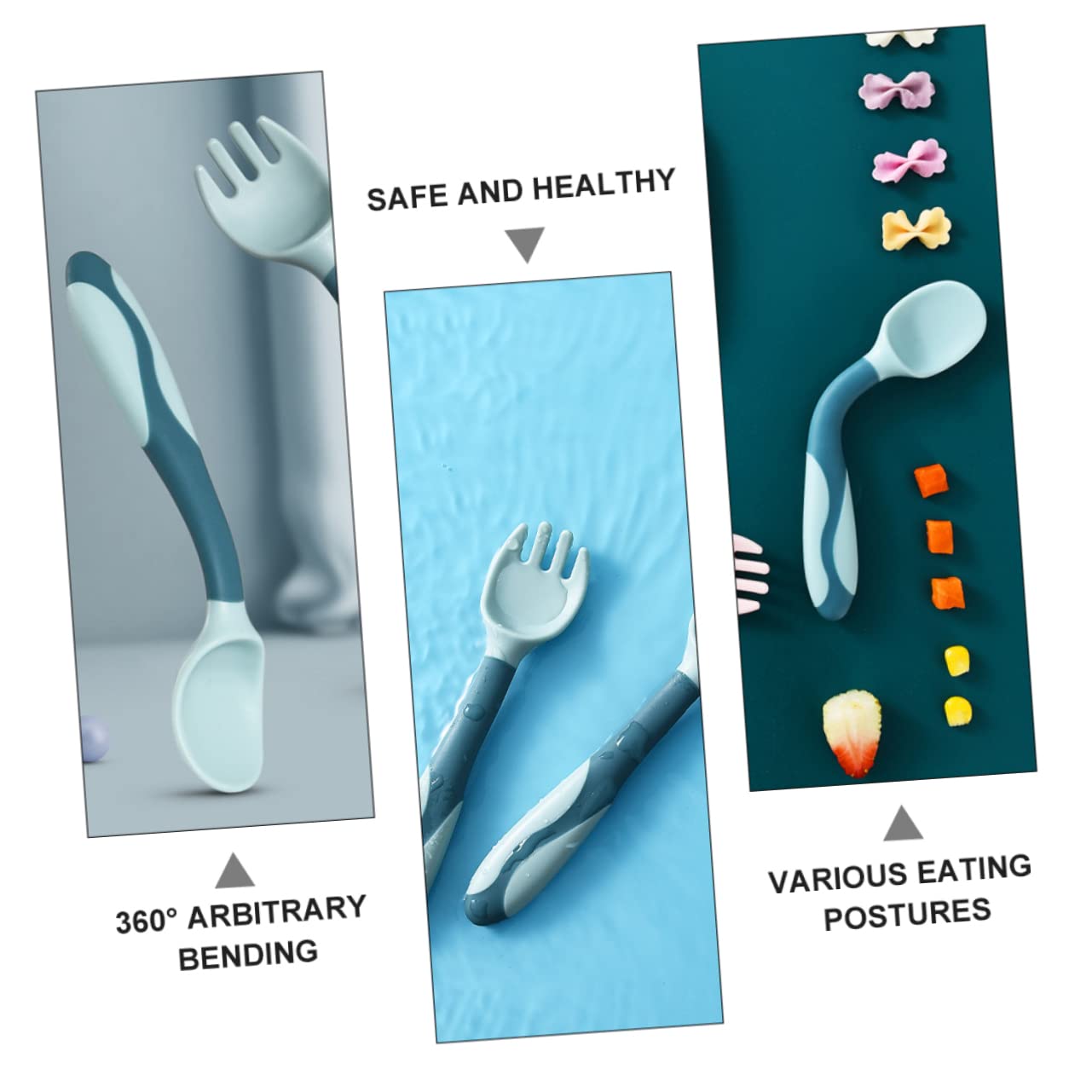 Hoement 2 Sets Flexible Spoon and Fork for Training 1