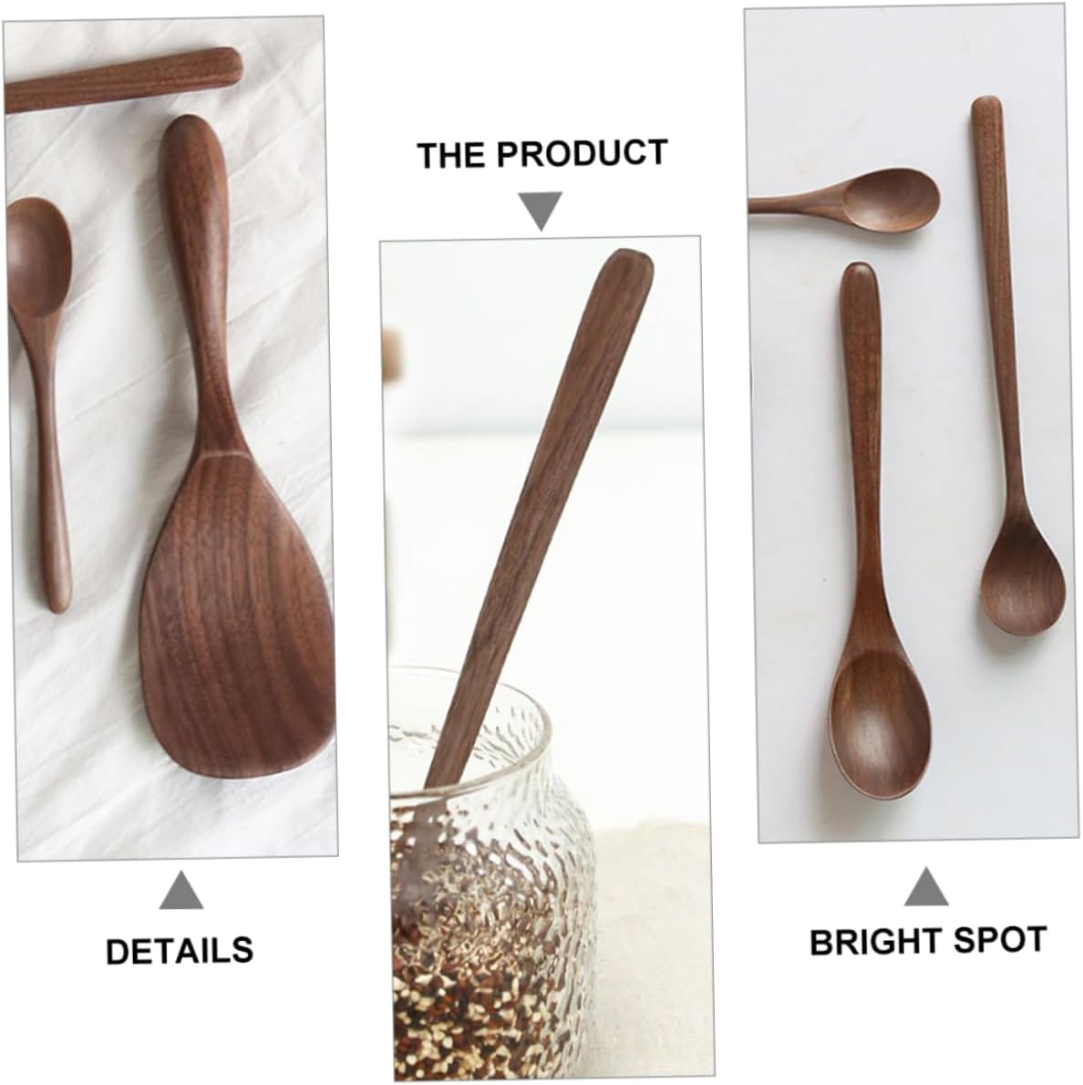 OKUMEYR Black Walnut Kitchen Utensils Set for Kids