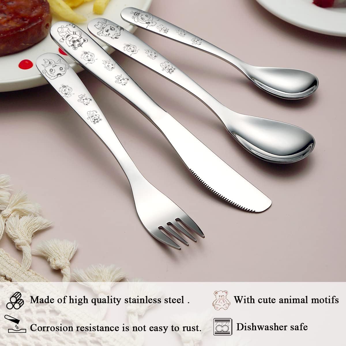Berglander Toddler 4-Piece Stainless Steel Flatware Set 1
