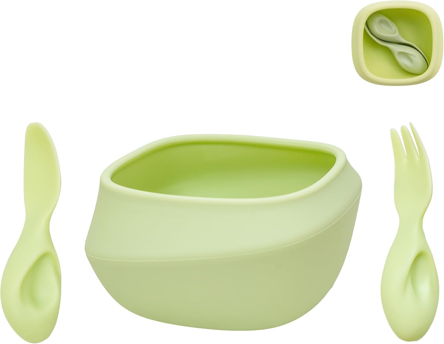 Tiny Genius Toddler Utensils Set with Bowl - Non-Slip BPA Free Ergonomic