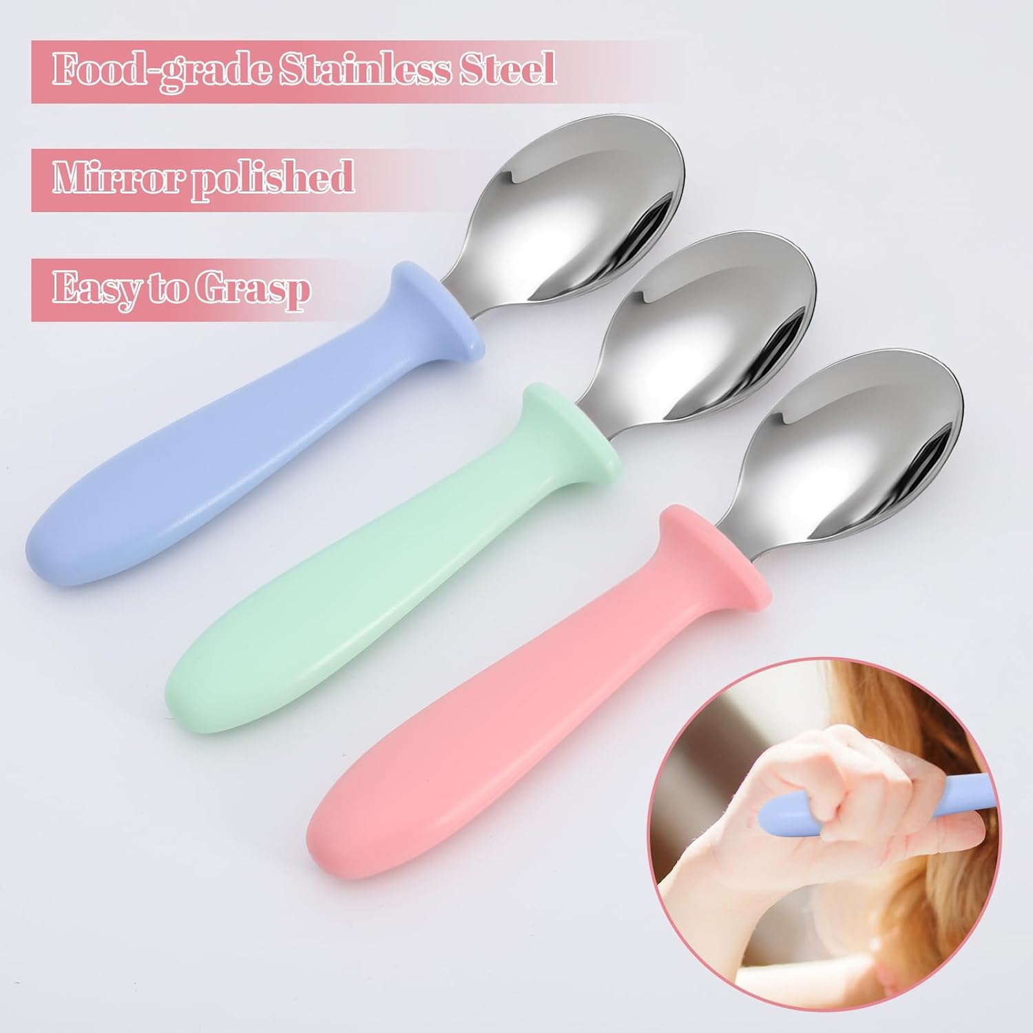 Pimoys 6-Piece Toddler Spoons BPA Free Set