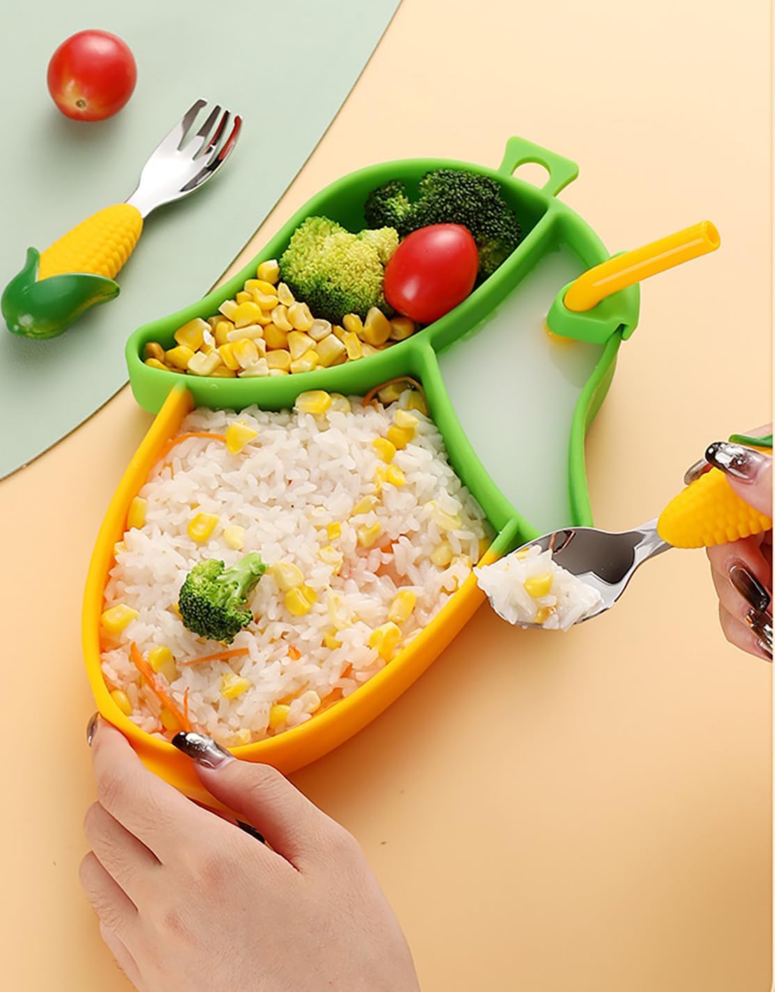 Owlgift Corn Theme Baby Feeding Set 5 Piece