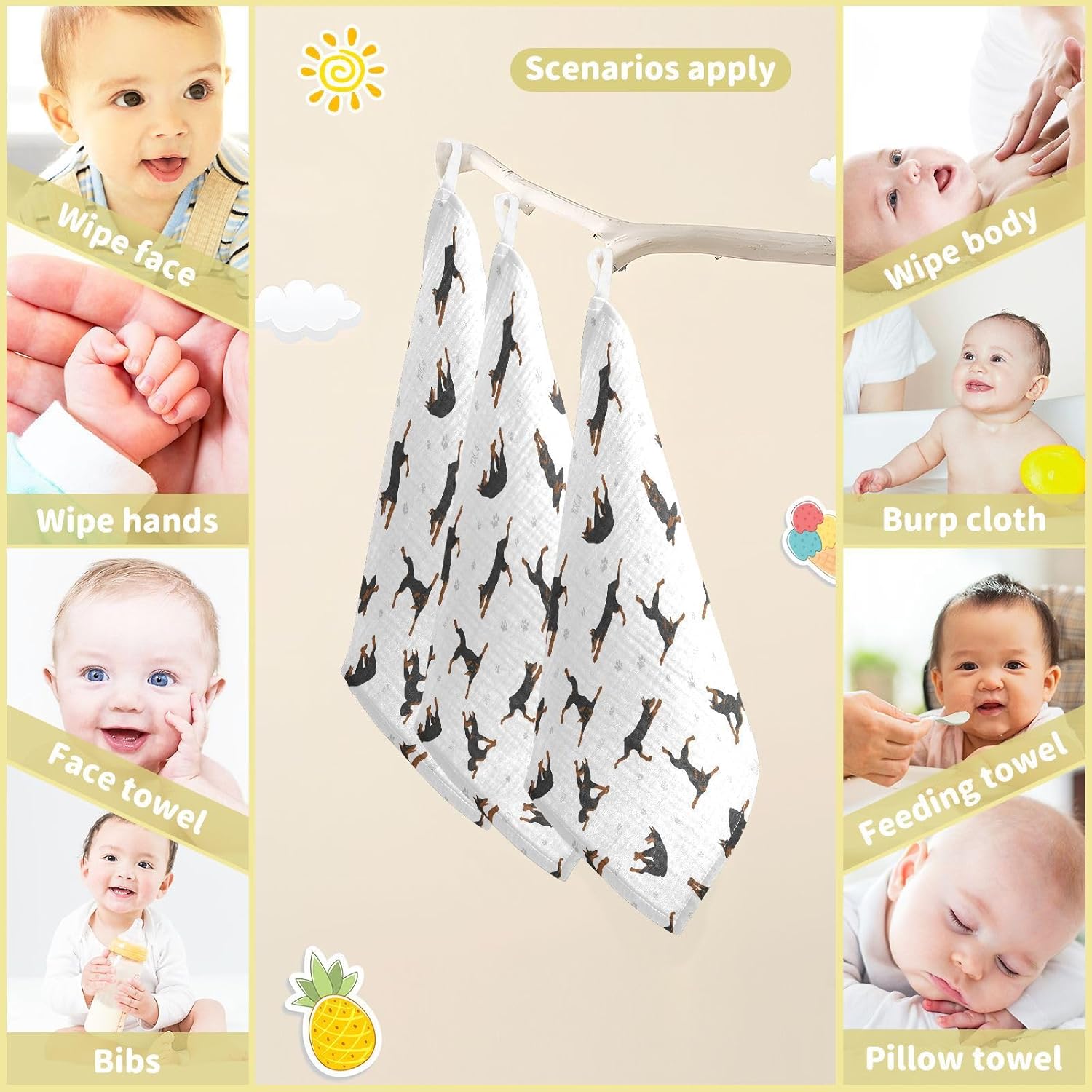 vvfelixl Baby Cotton Washcloths for Toddlers and Newborns