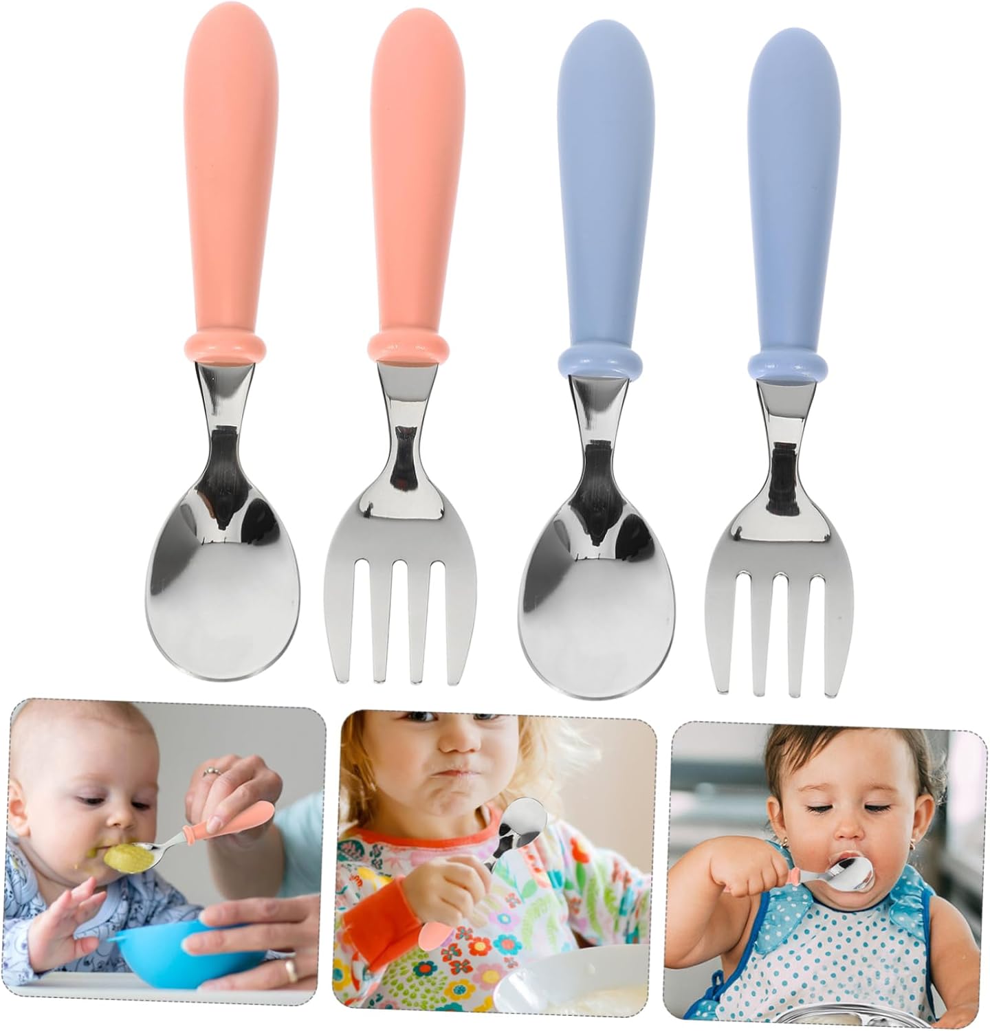 4Pcs 304 Stainless Steel Baby Utensils Set
