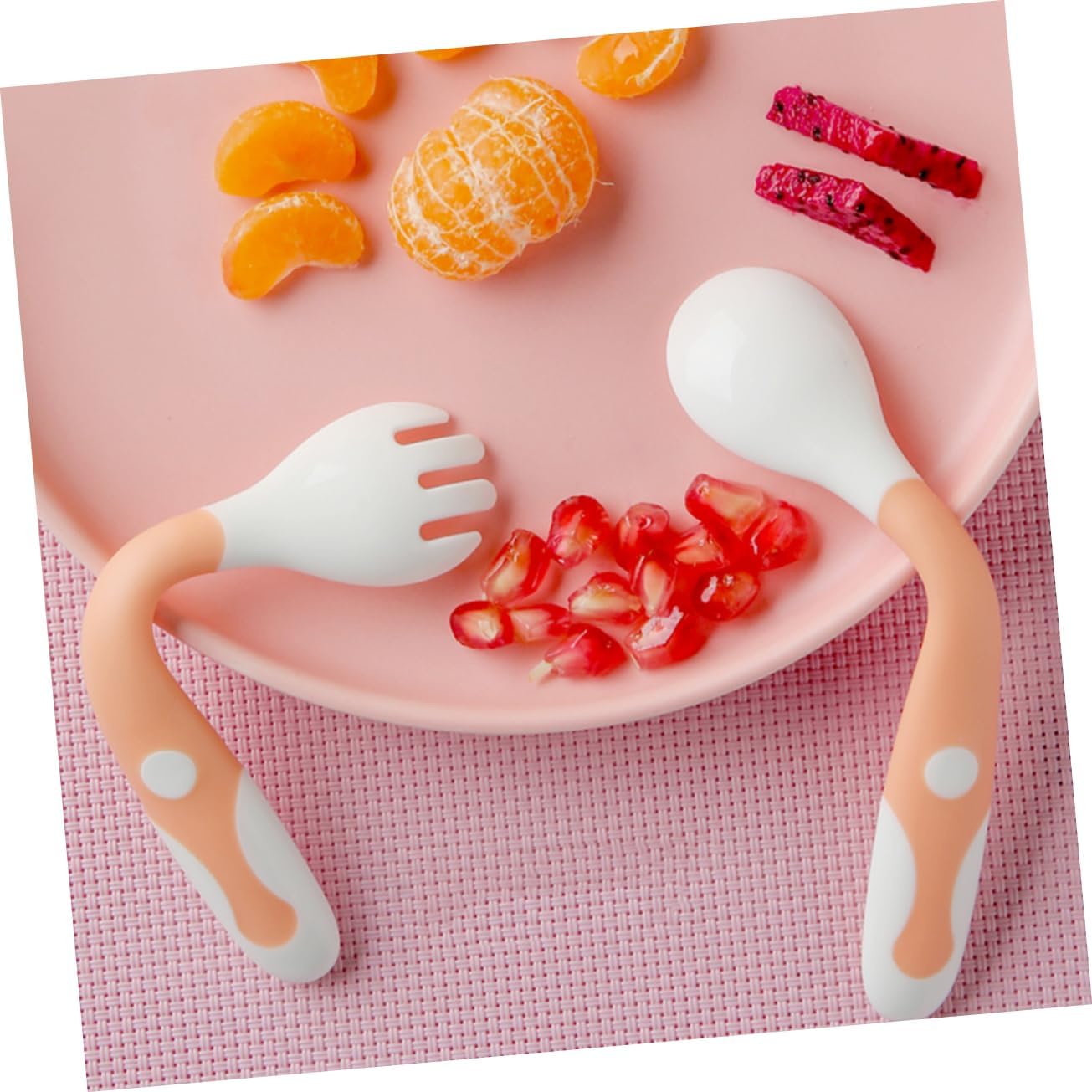4 Pcs Bending Fork and Spoon Set for Mealtime Safety