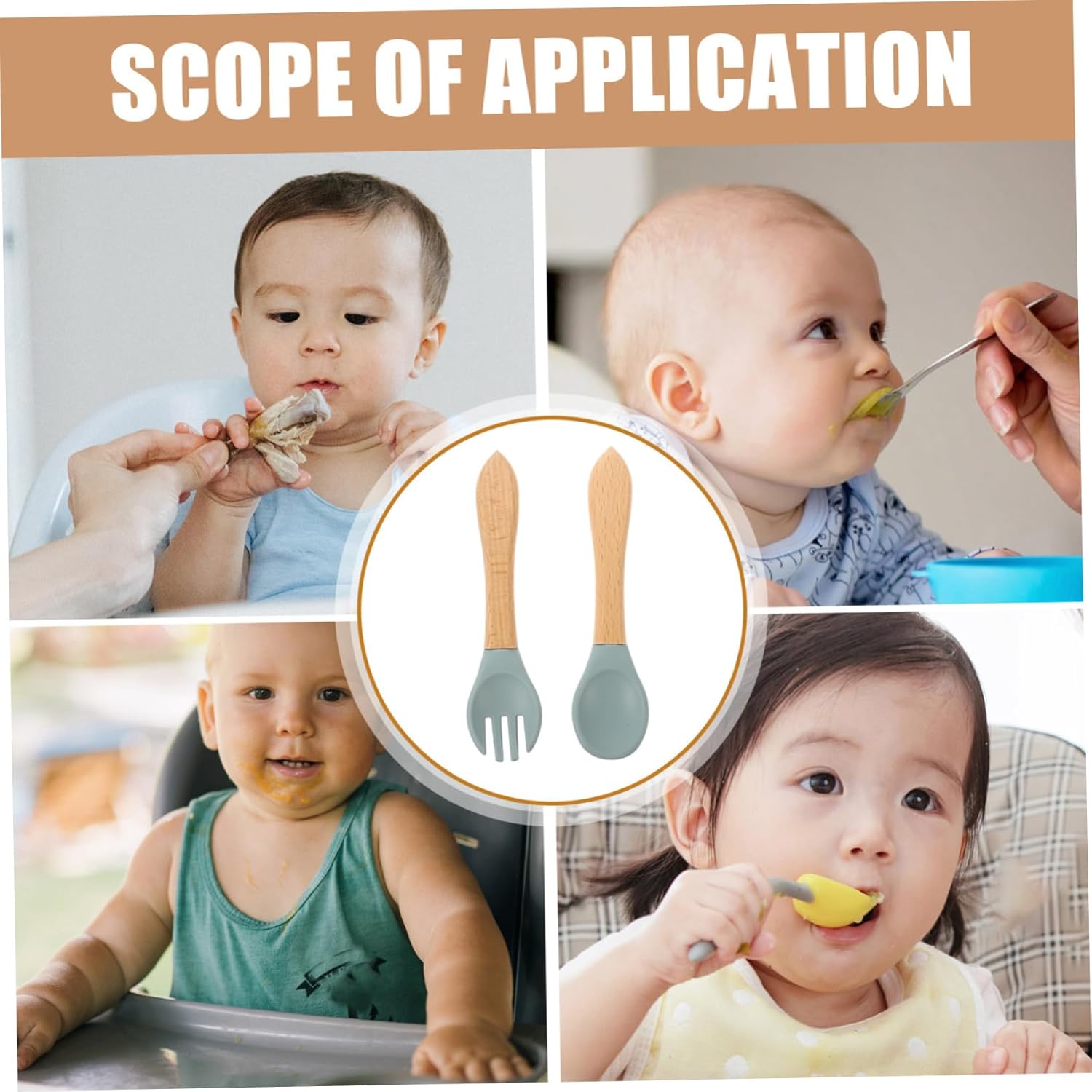 Adorable Fork and Spoon Set for Baby Weaning