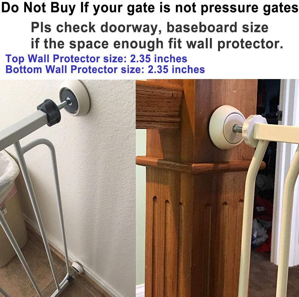 Vmaisi Baby Gate Wall Protector - 4 Pack White Pressure Mounting Cups