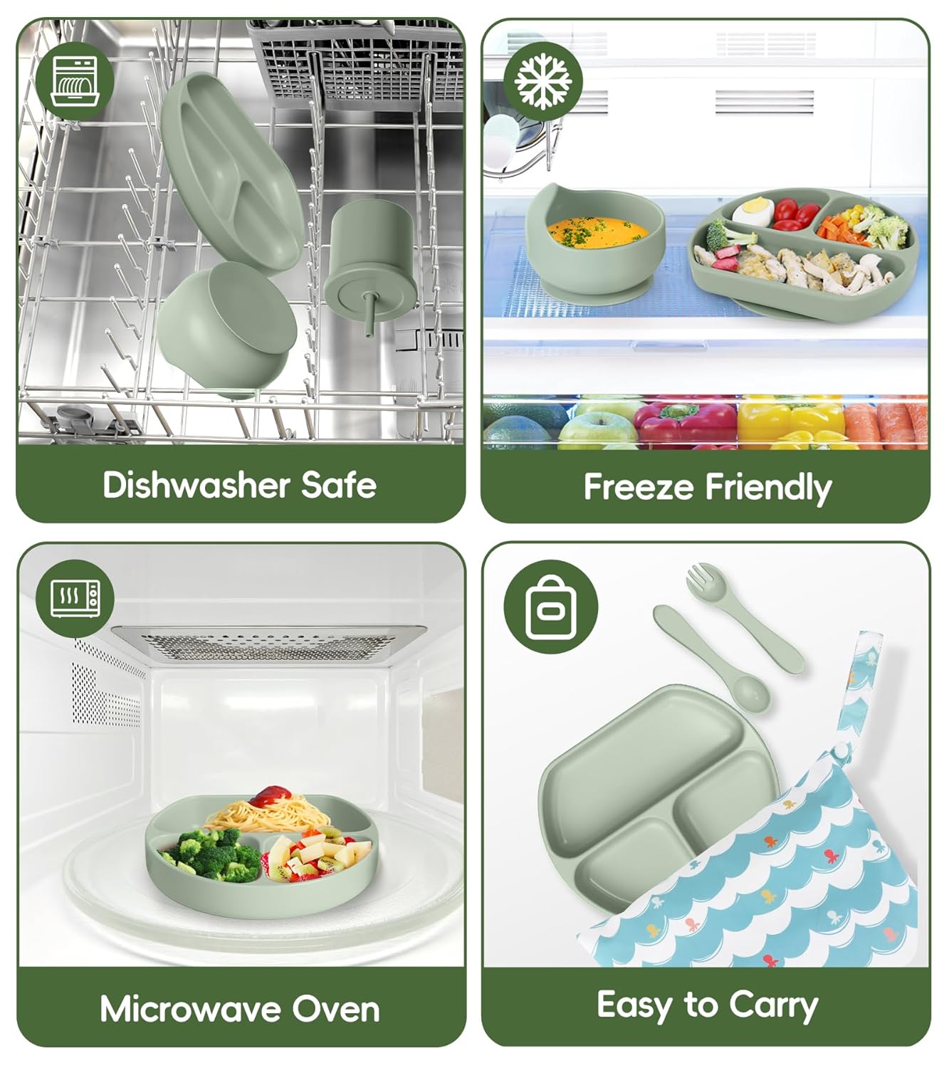 Guffo BPA Free Silicone Baby Feeding Set 8pc