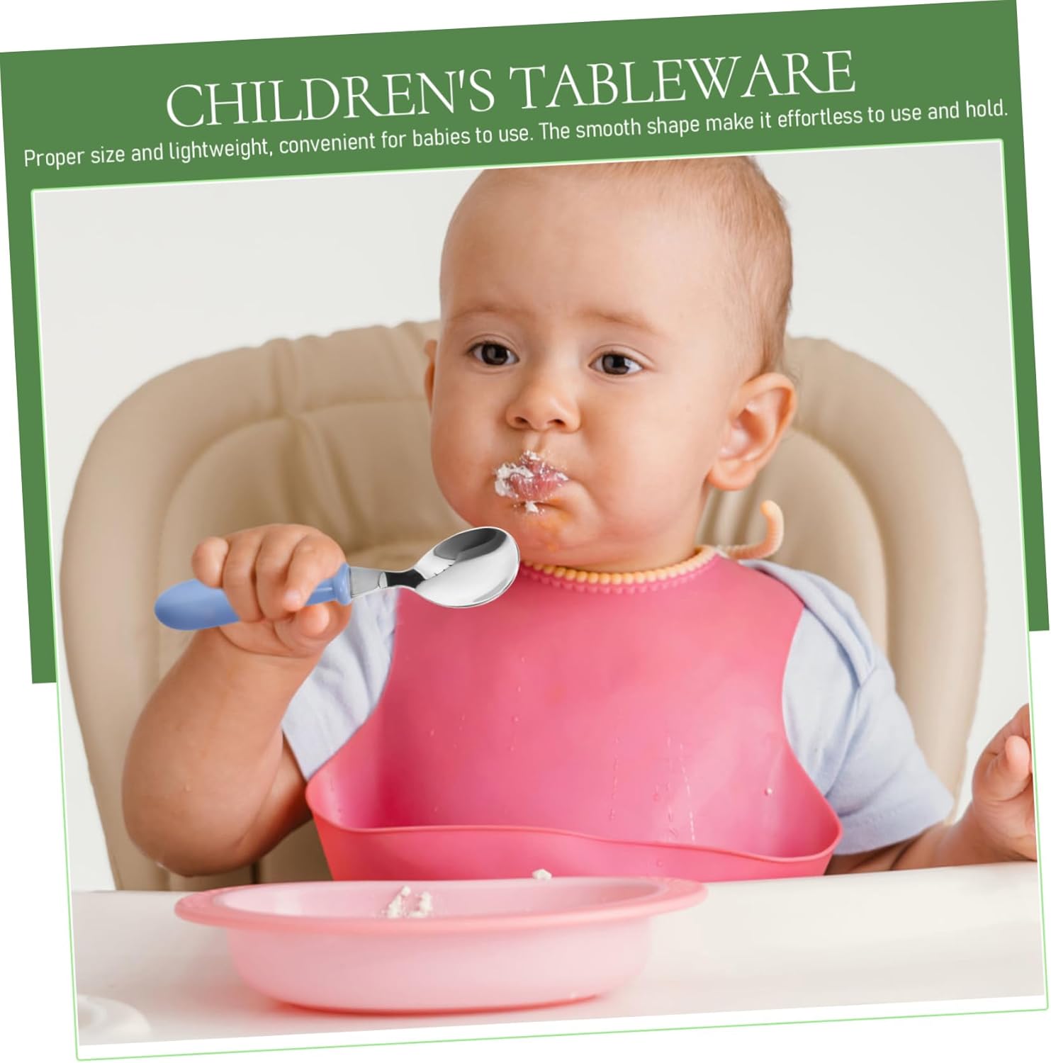 RORPOIR 4Pcs Baby Silverware Set with Comfortable Handles 1