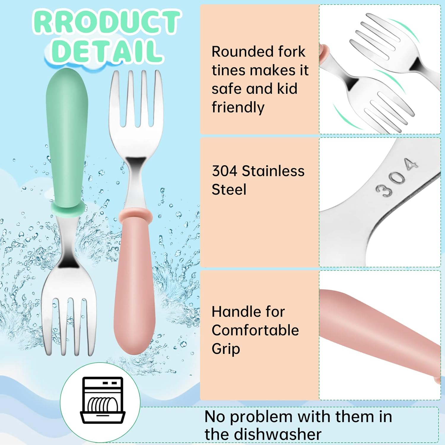 YACAISI 12PCS Toddler Forks BPA Free Kids Cutlery Set