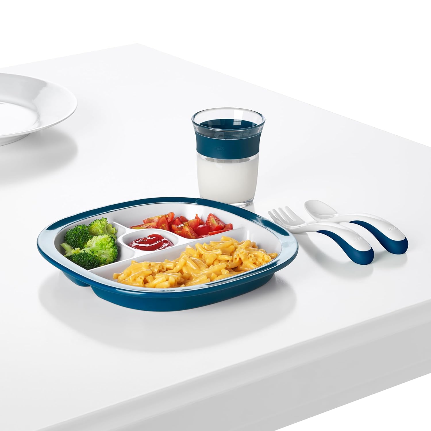OXO Tot Plastic Fork Spoon Set - Navy 4 Piece
