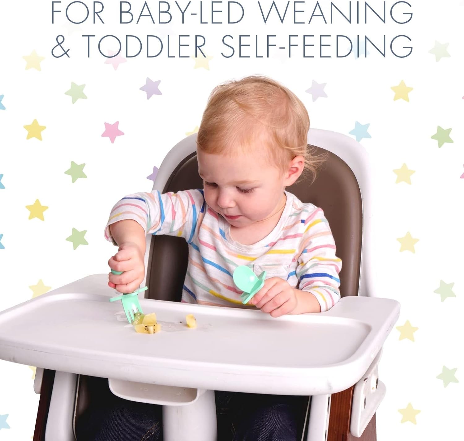 Nooli Toddler Spoons and Forks Set BPA Free Mint