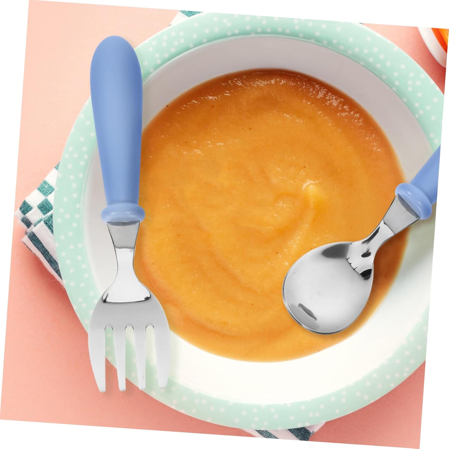 4Pcs Reusable Forks and Spoons Set for Mealtime