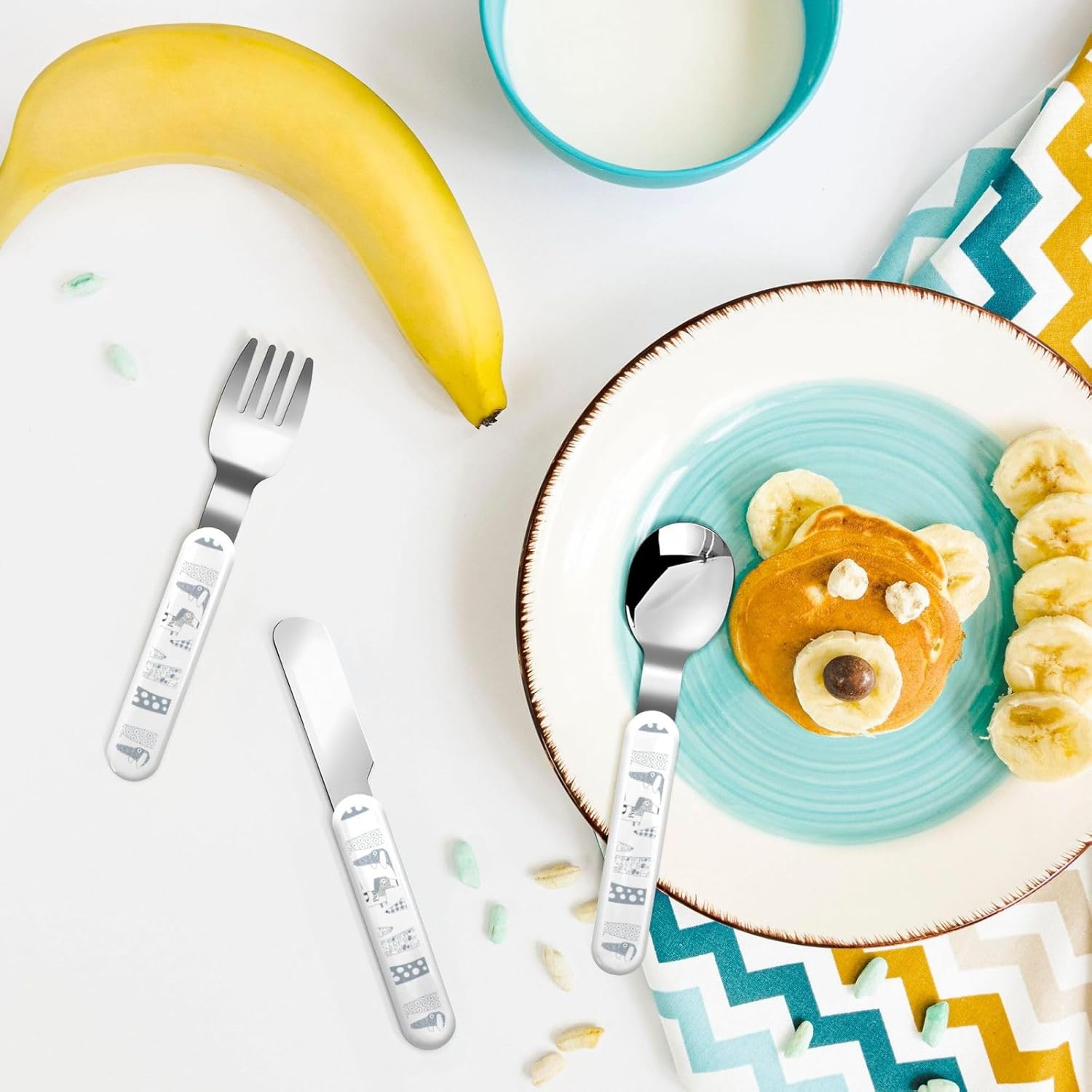 Cute Dachshund Dog Print Flatware Set with Travel Case 1