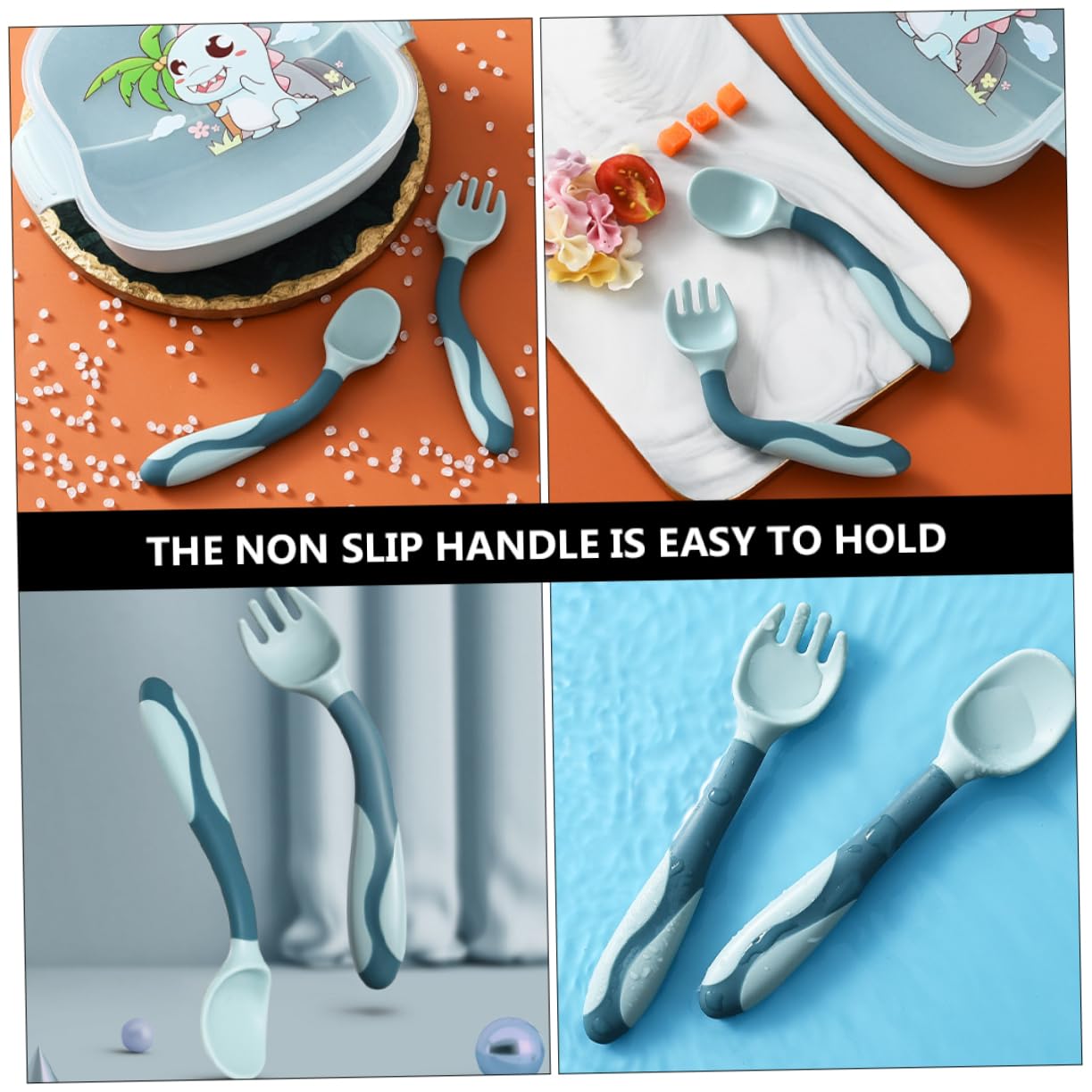 Hoement 2 Sets Flexible Spoon and Fork for Training 1