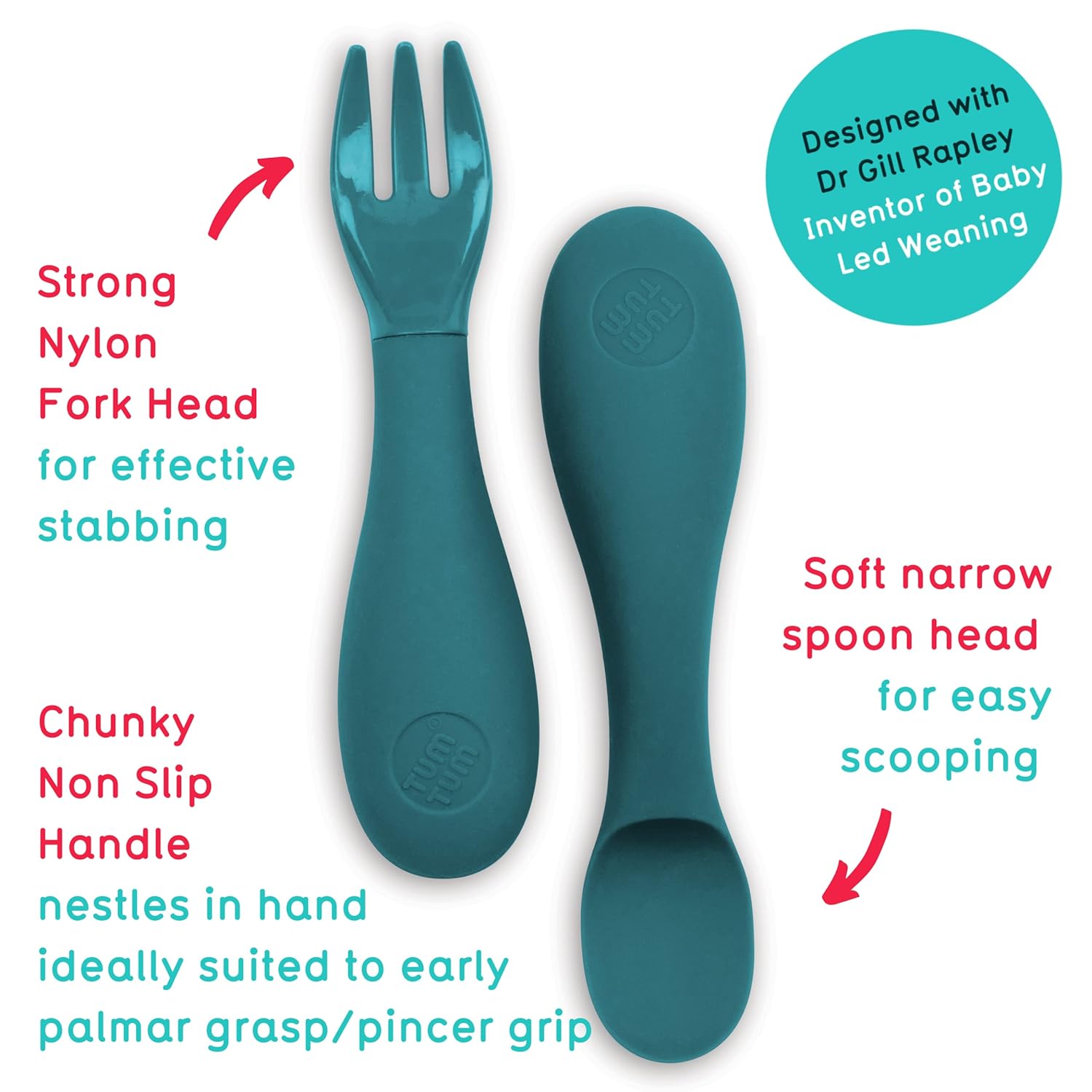 TUM TUM Baby Spoon Fork Set with Case 6 Months Plus