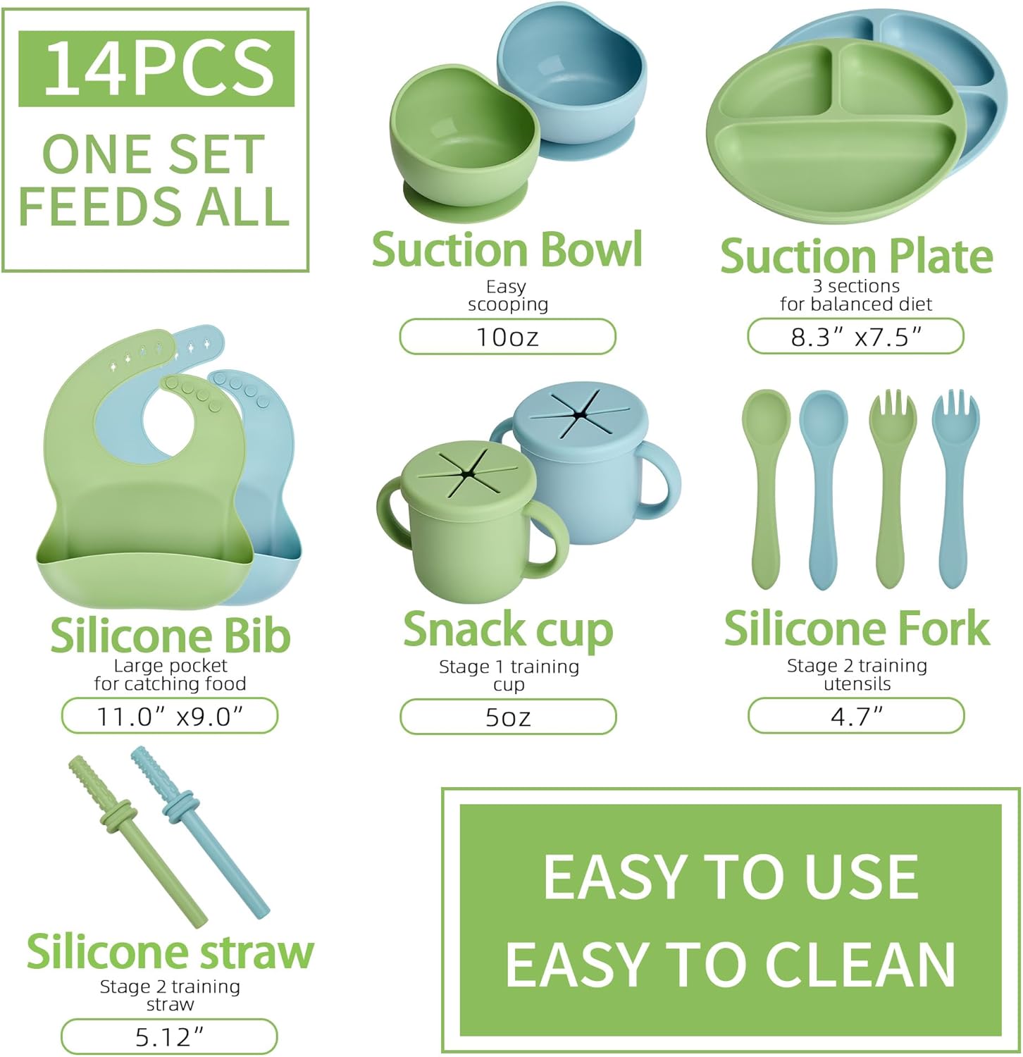 MumEZ Silicone Baby Feeding Set for 6 Months Up 1