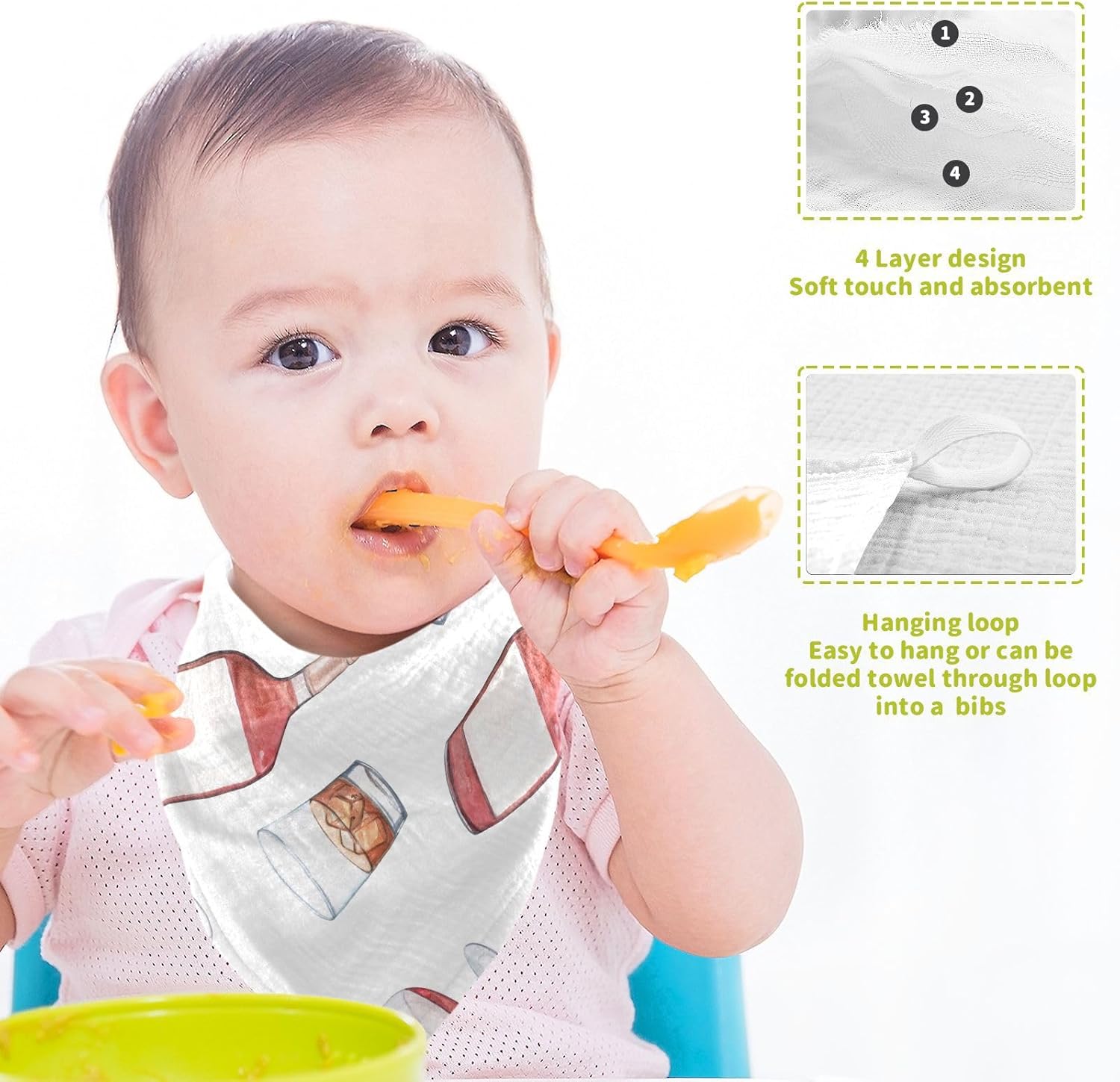 vvfelixl Soft Absorbent Burp Cloths 3 Pack 1