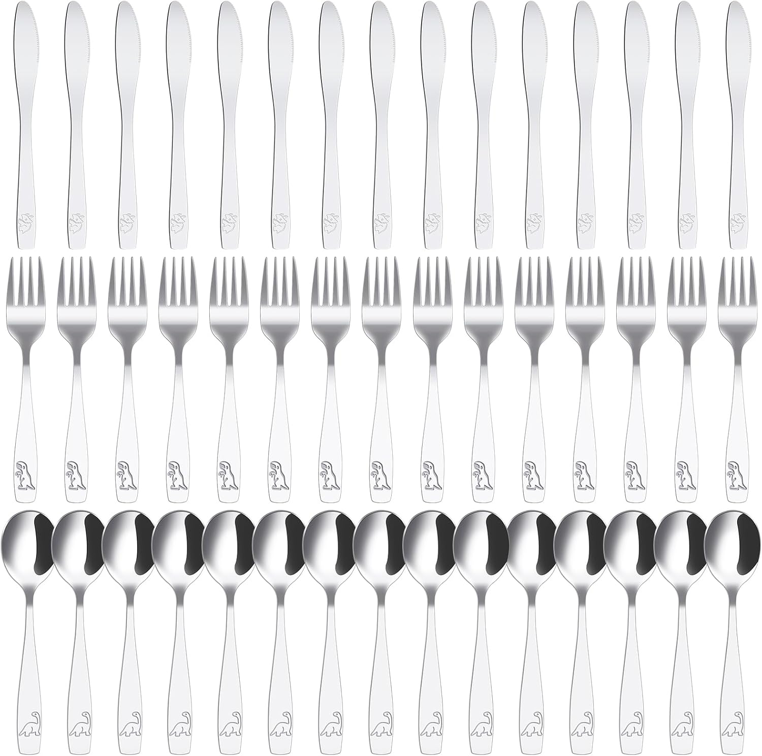 45Pcs Kids Silverware Set with Dinosaur Design
