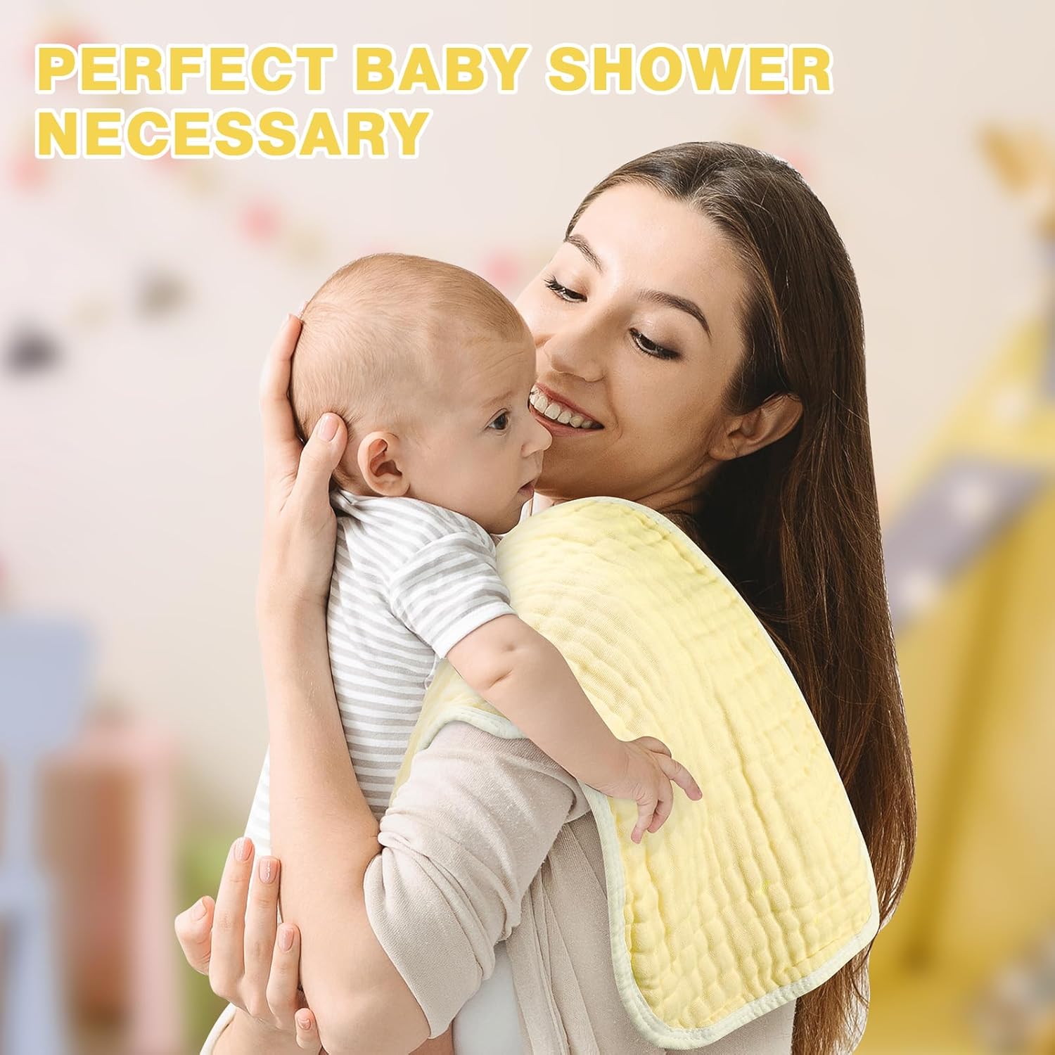 MUKIN Baby Muslin Burp Cloth Set of 6 - Gradient Yellow 1