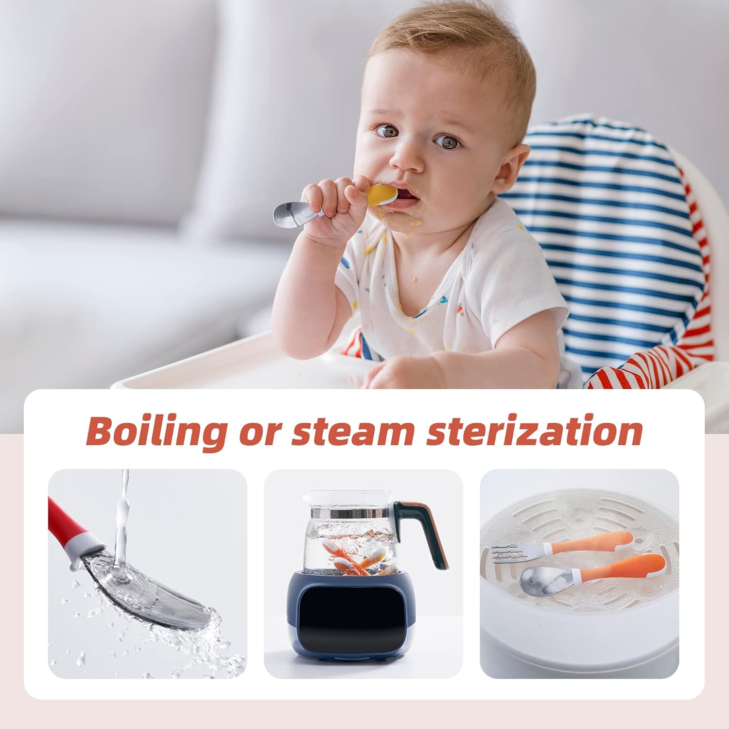 Mafeed 6 Piece Toddler Stainless Steel Utensils Set BPA Free